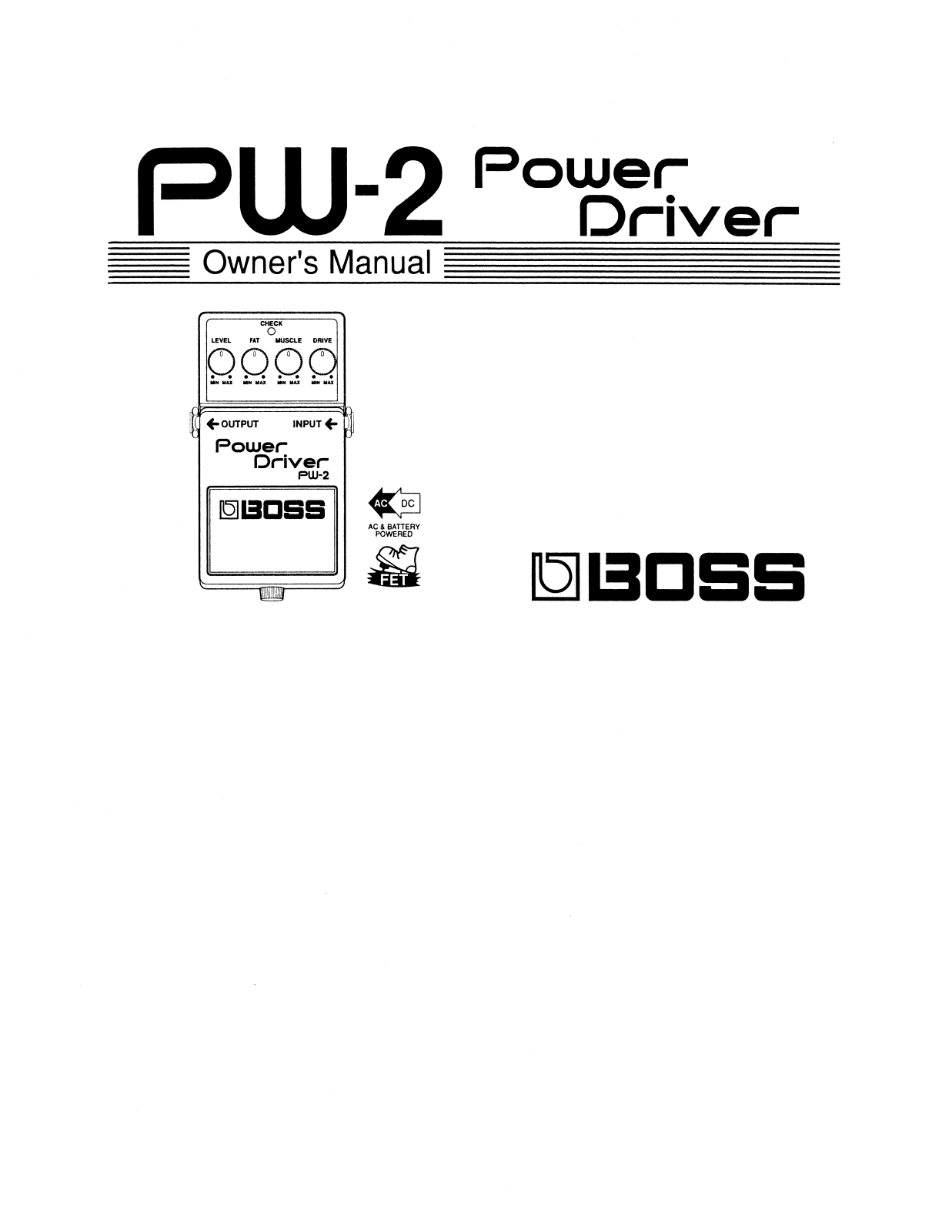 Roland PW 2 Service Manual