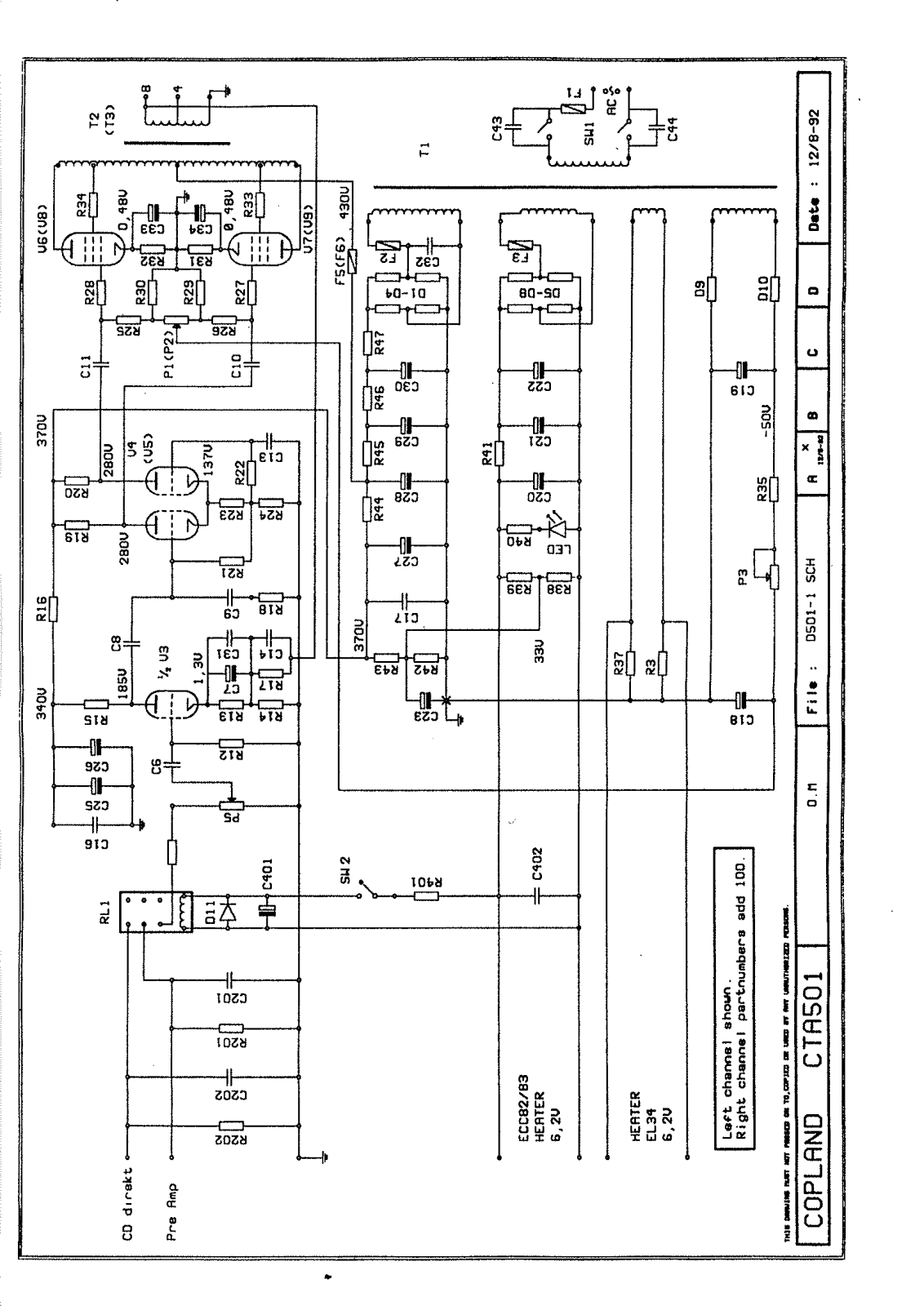 Copland CTA-501 Schematic