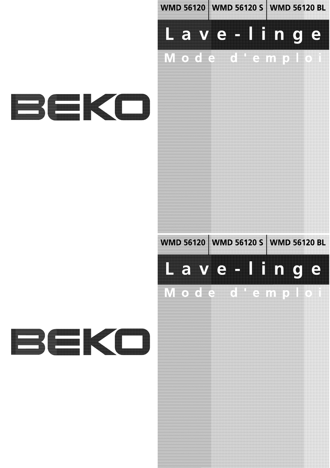 BEKO WMD 56160, WMD56120 User Manual