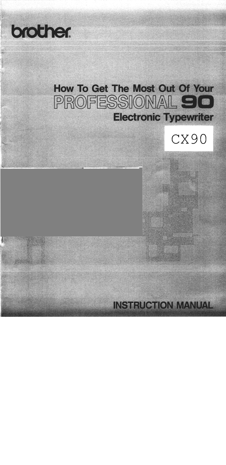 Brother CX-90 Owner's Manual