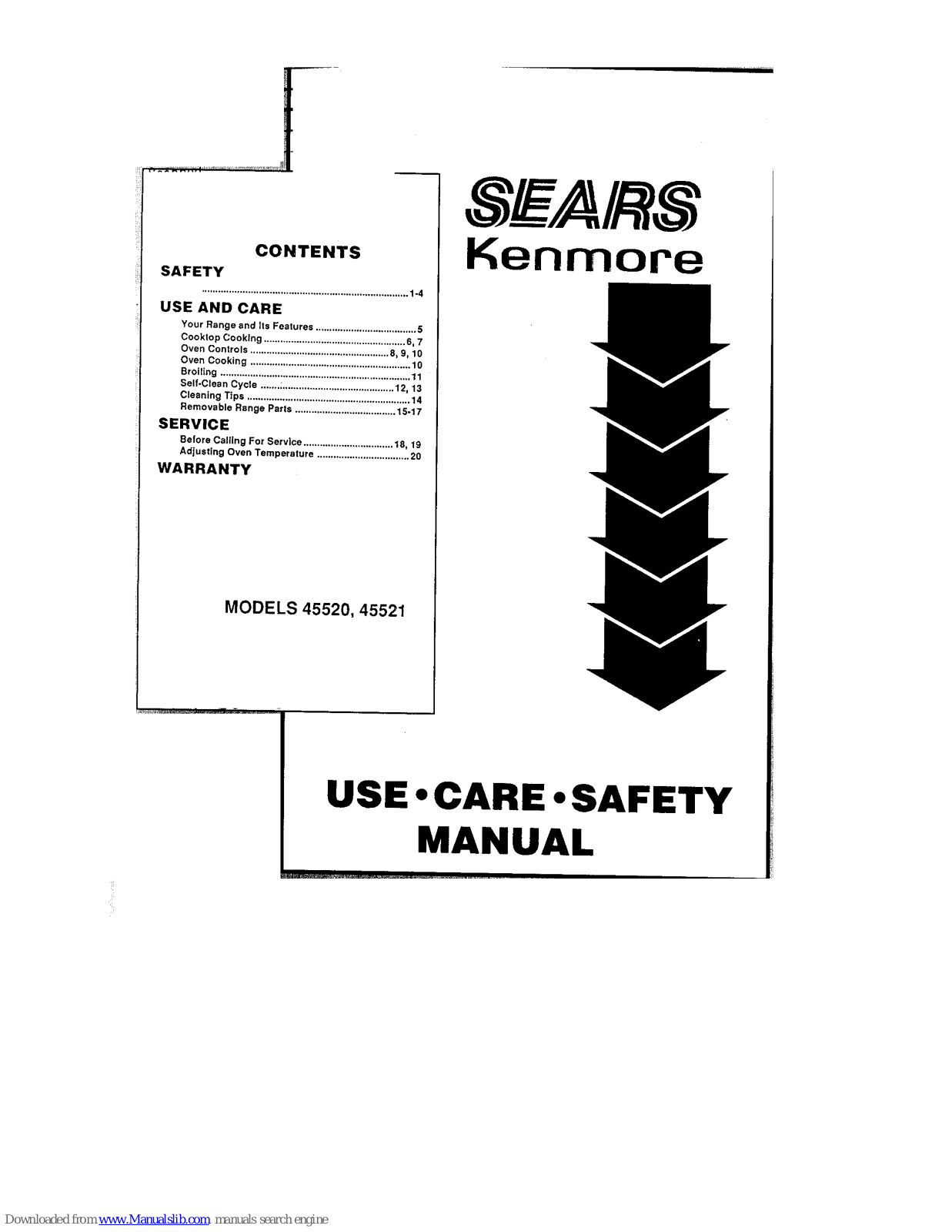Kenmore 45520, 45521 Use, Care, Safety Manual - ManualMachine.com