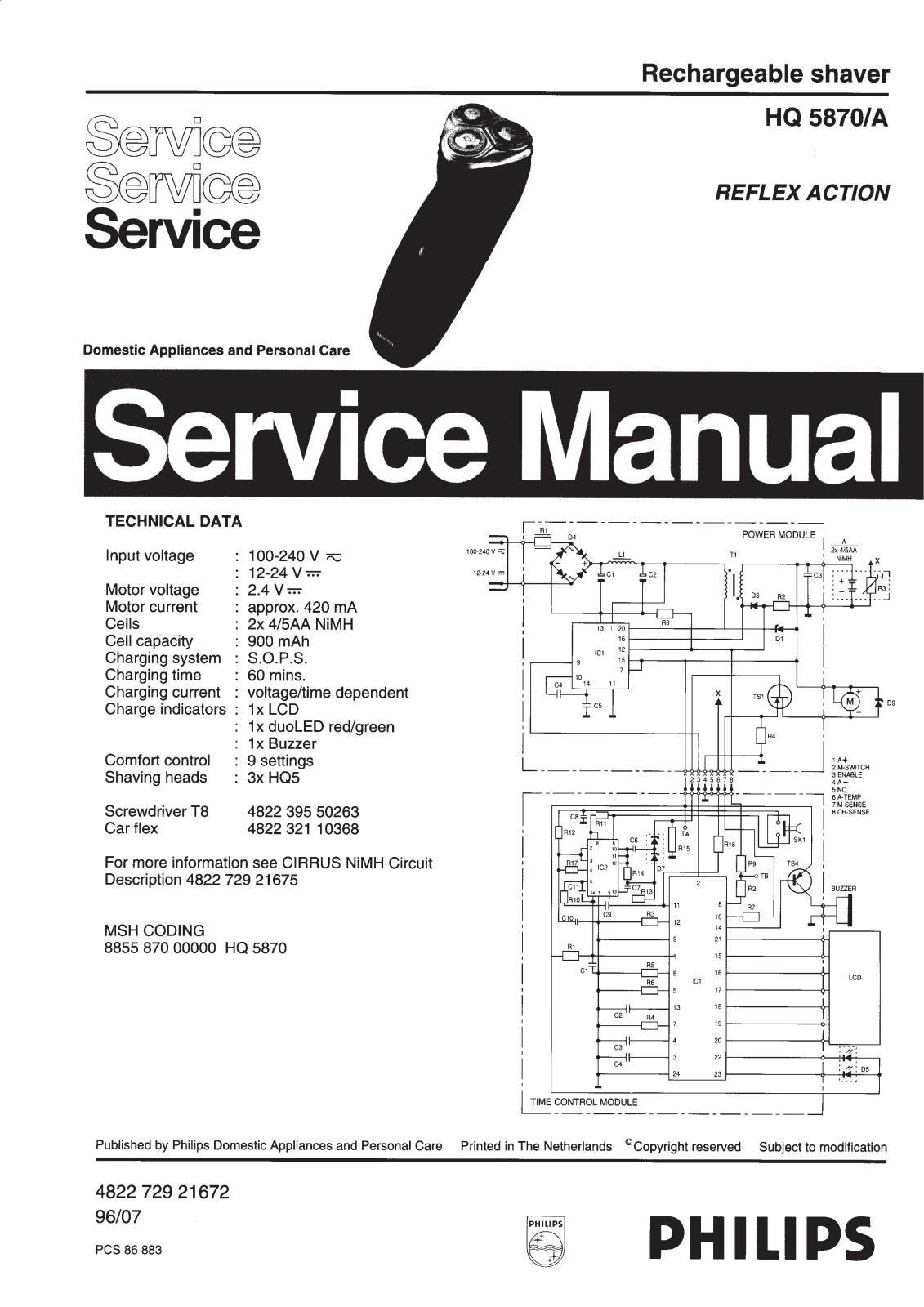 Philips HQ5870A Service Manual