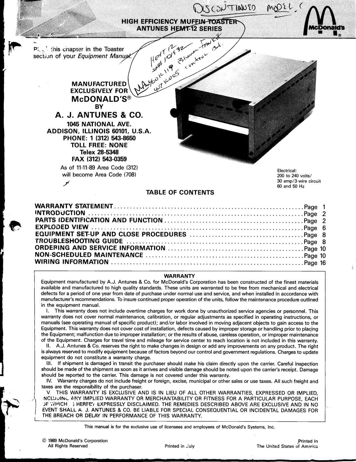 Antunes HEMT-12 Installation Manual