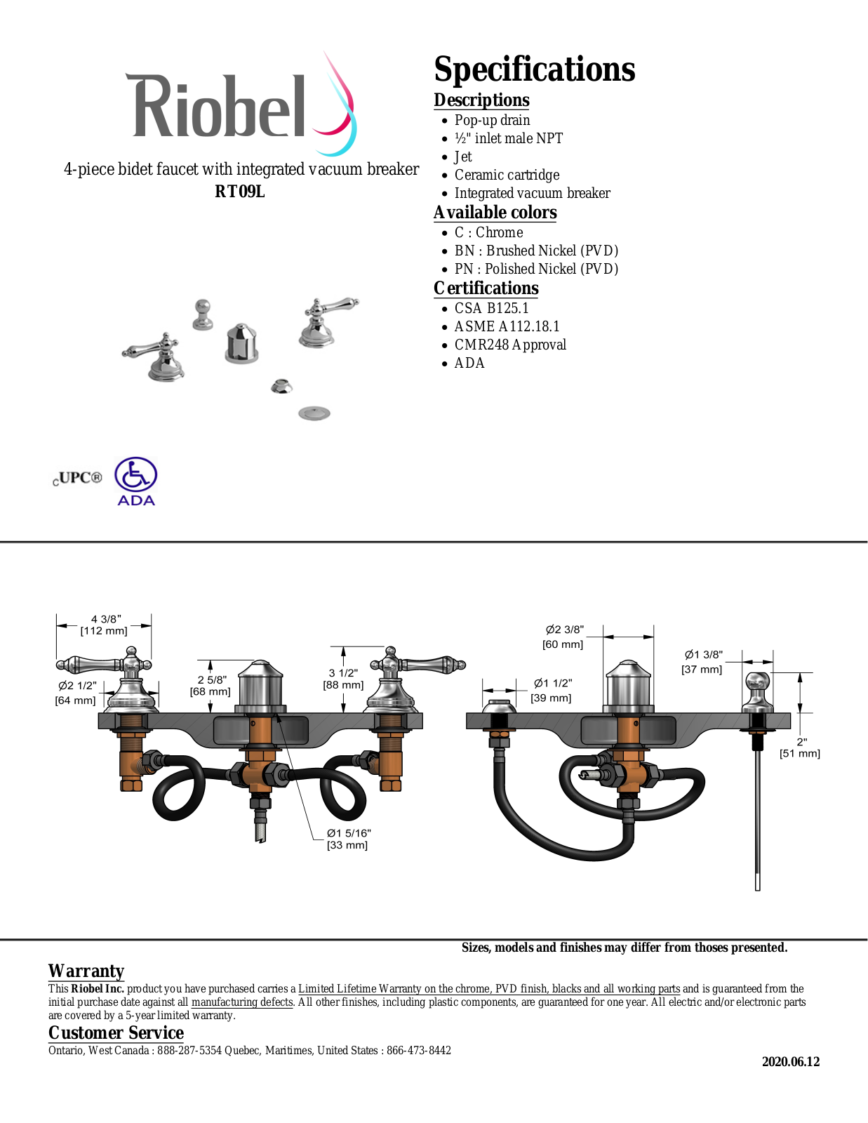Riobel RT09LC Specifications - ManualMachine.com