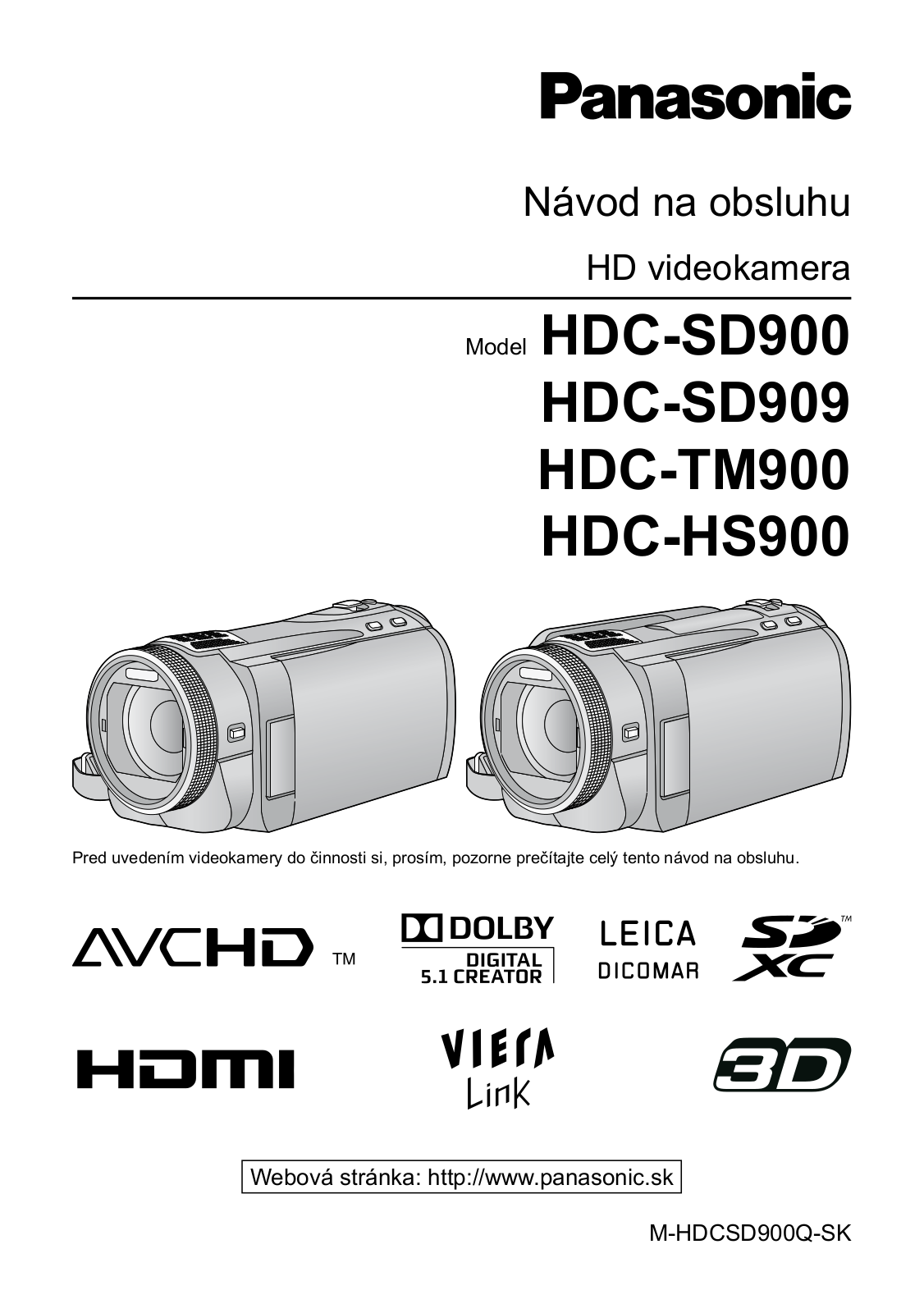 Panasonic HDC-HS900, HDC-SD900, HDC-SD909, HDC-TM900 User Manual