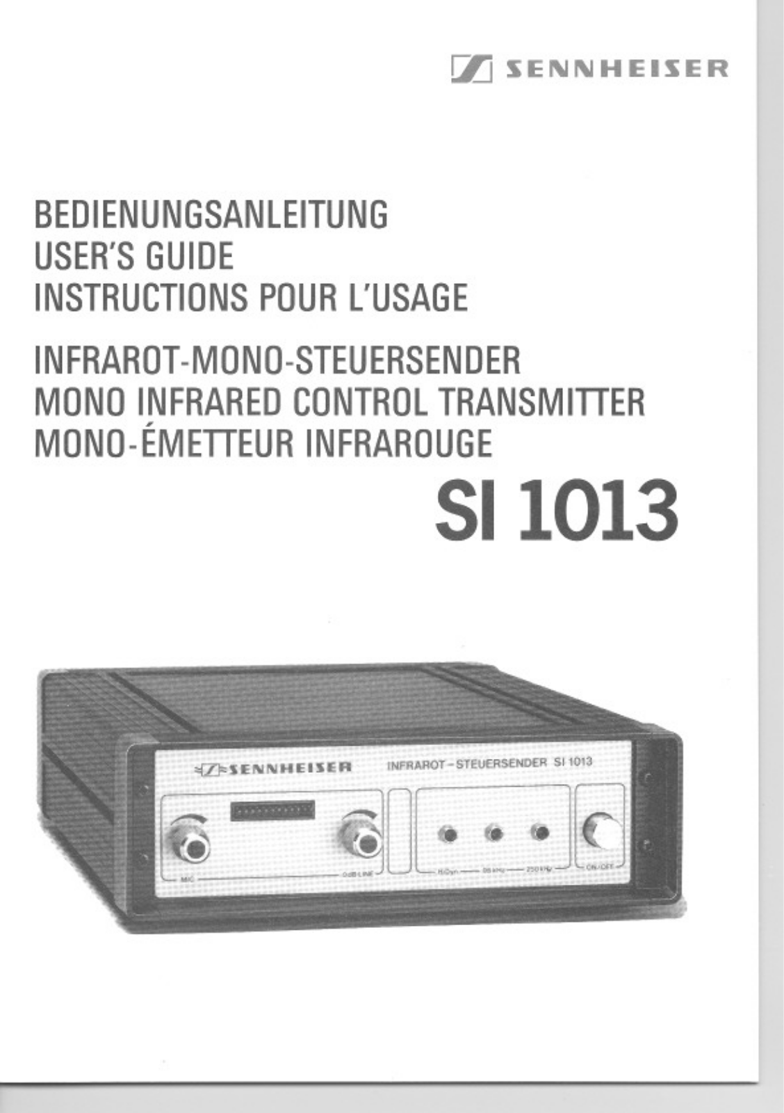 Sennheiser SI 1013 User Manual