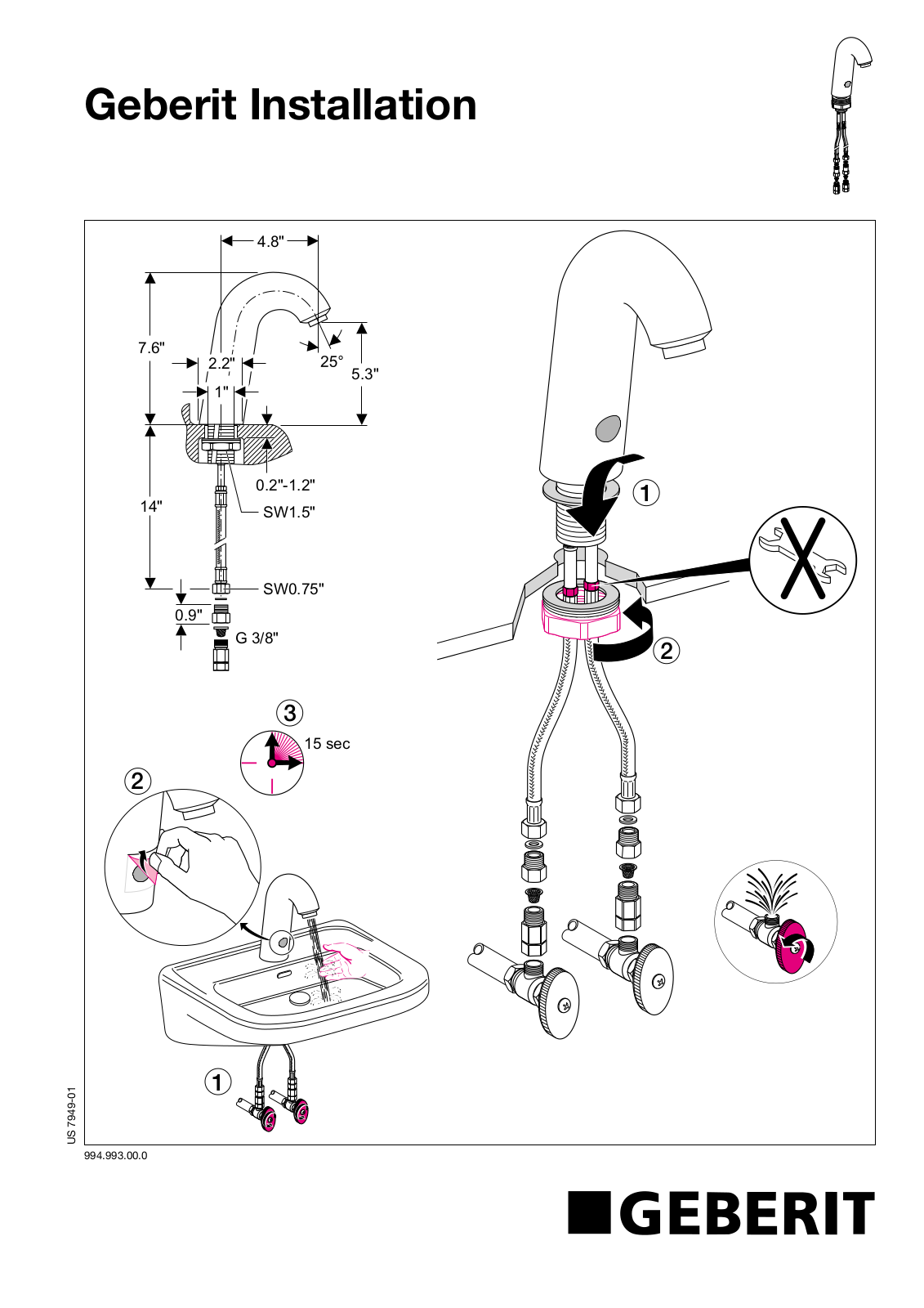 Chicago Faucet 115.729 Installation  Manual