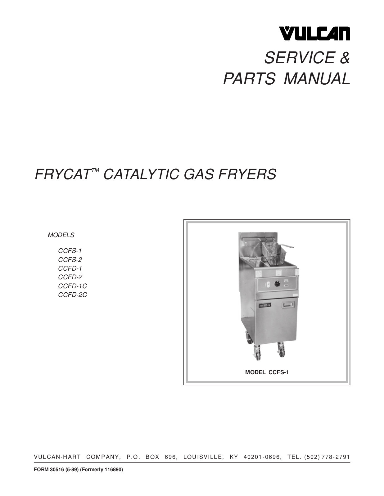 Vulcan CCFD-101 Service Manual