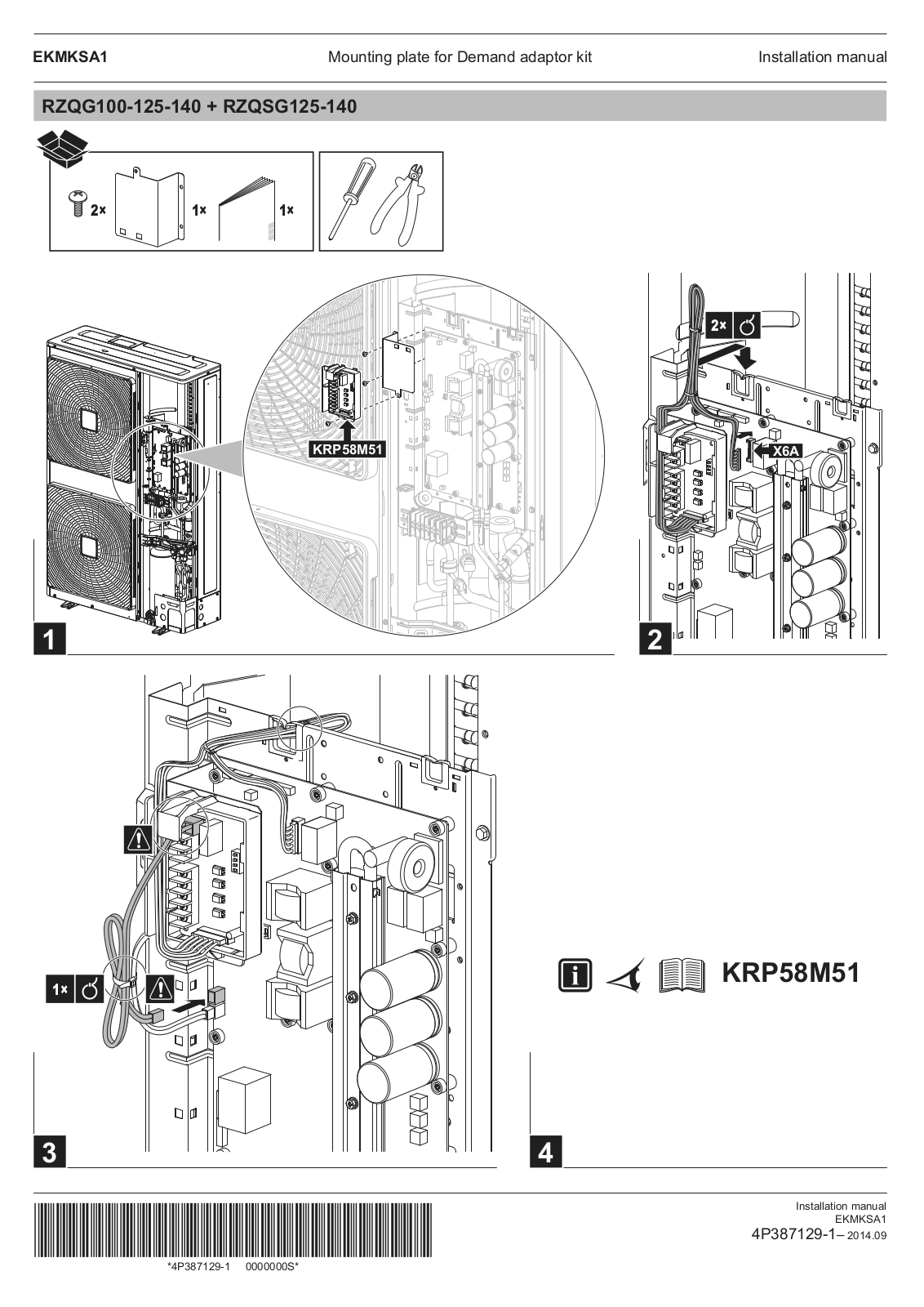 Daikin EKMKSA1 Installation manuals