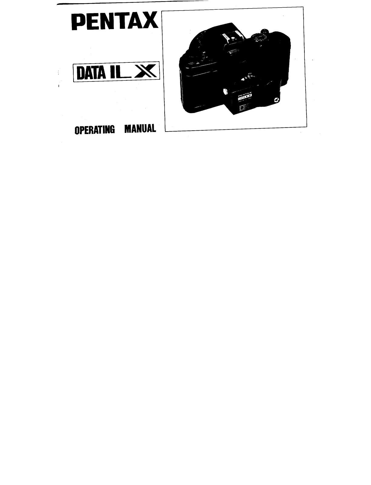 Pentax DATA IL X OPERATING MANUAL