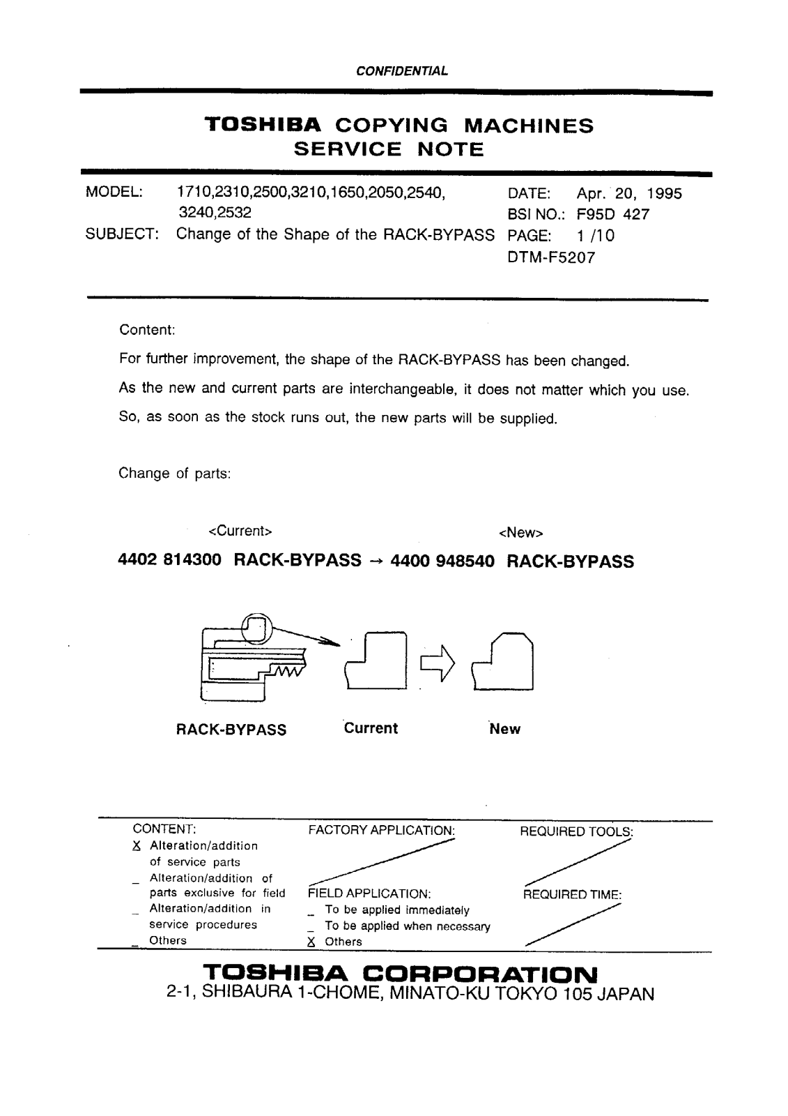 Toshiba f95d427 Service Note