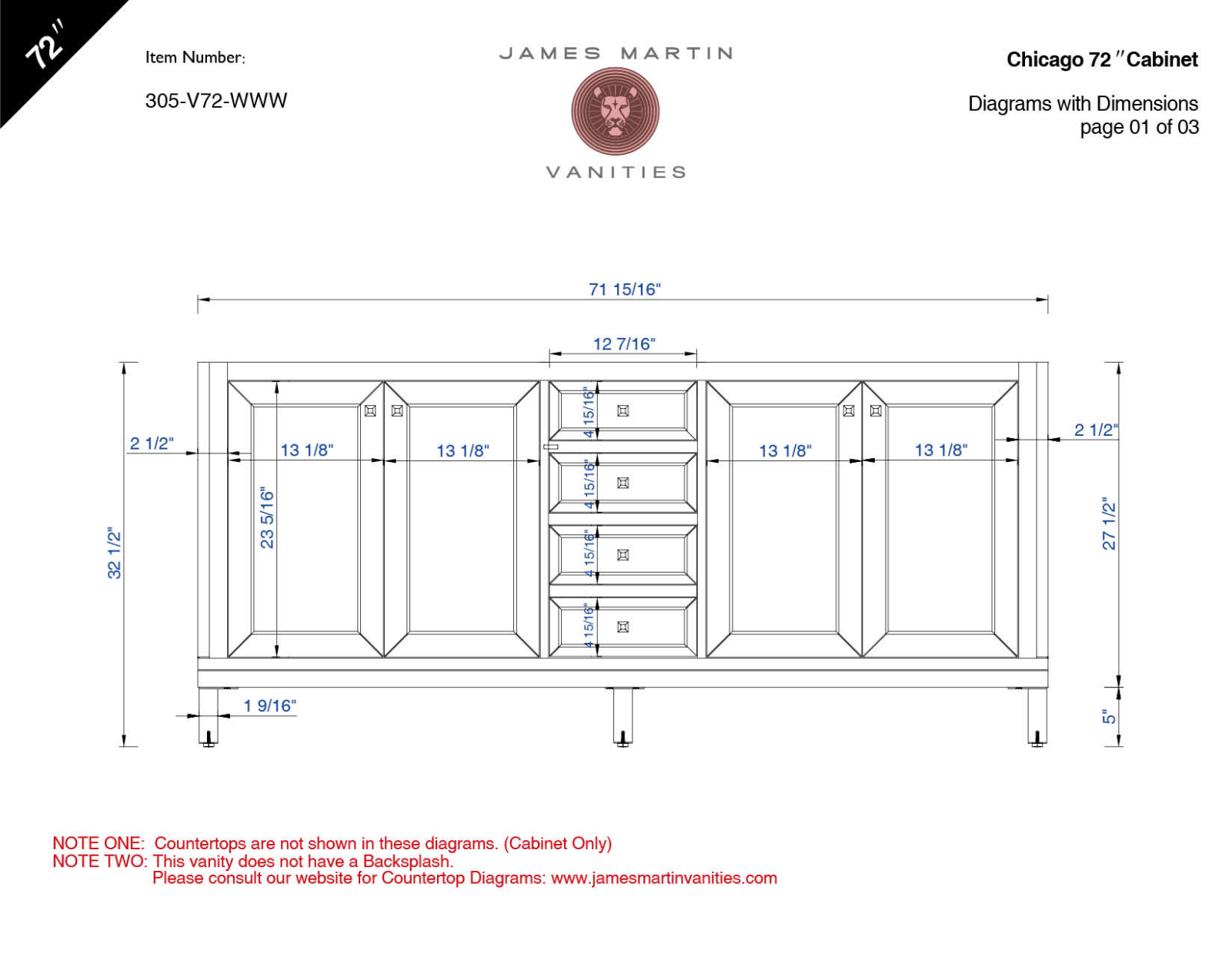 James Martin 305V72WWW3AF, 305V72WWW3CAR Diagram