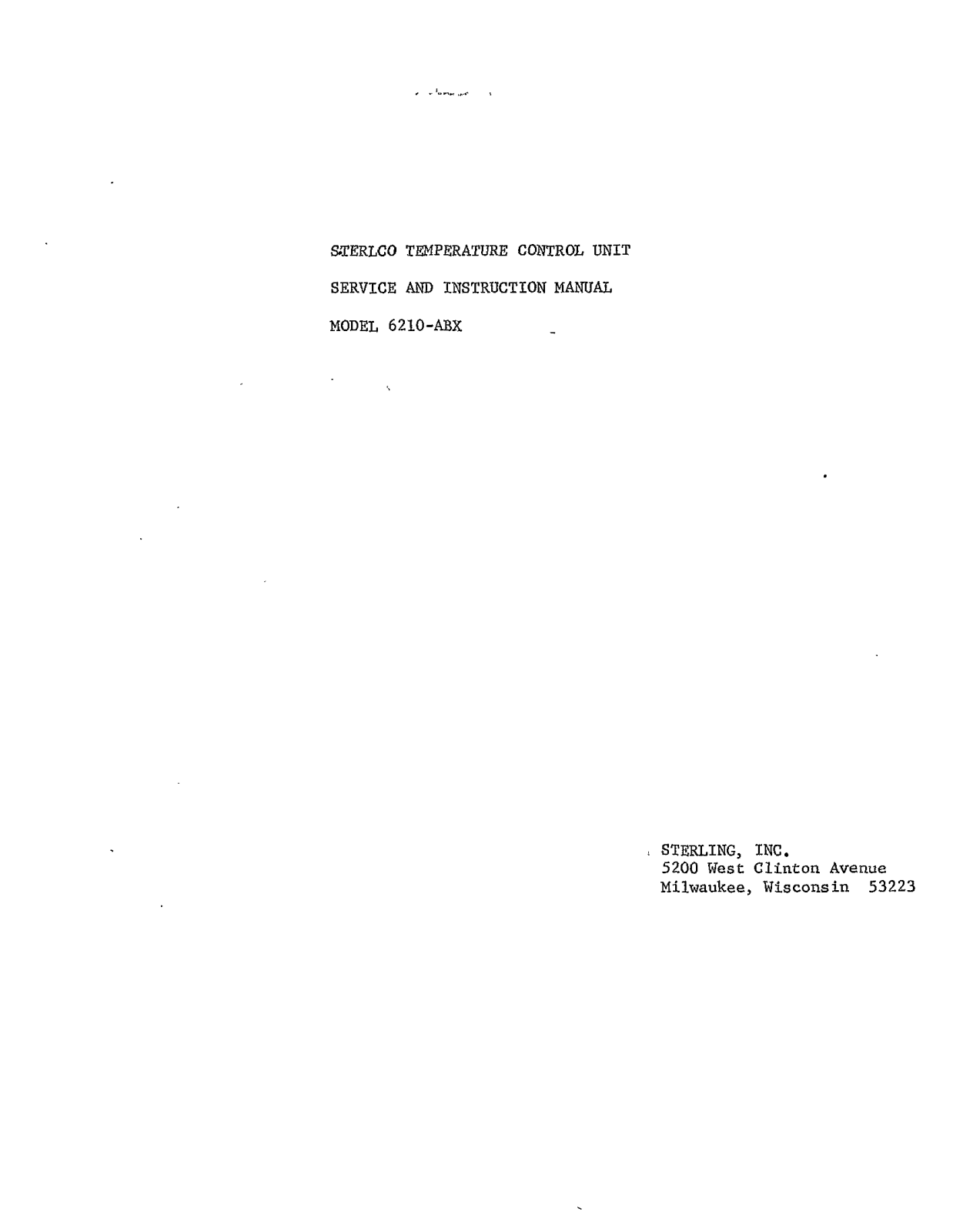 Sterling 6210-abx User Manual