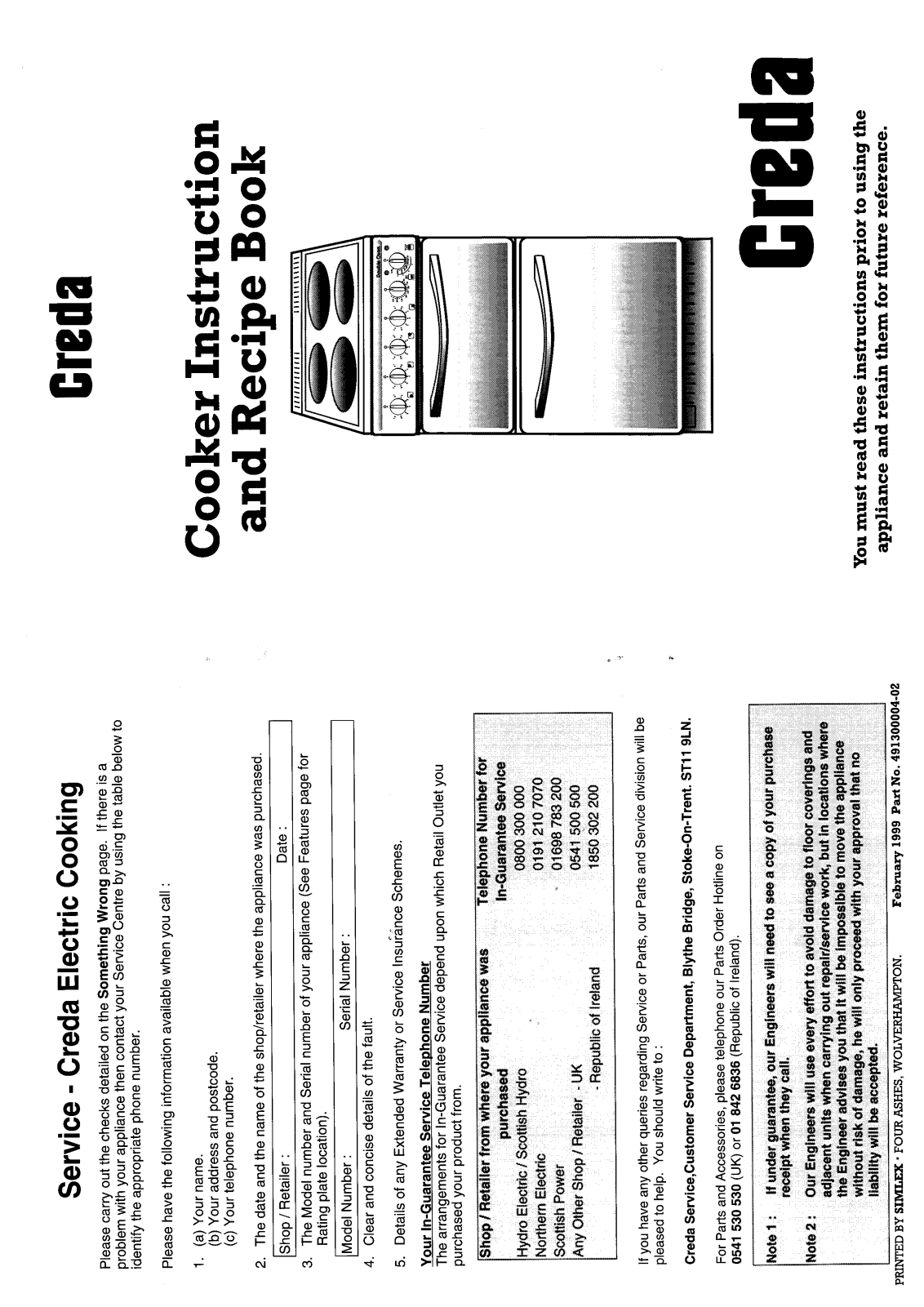 Creda HB49130 User Manual