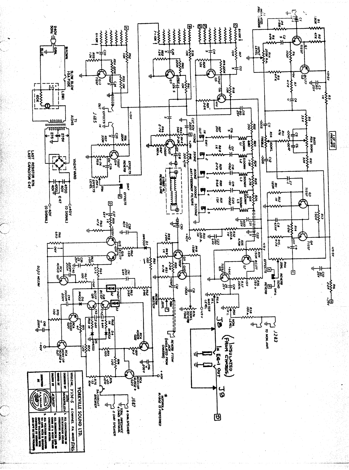 Yorkville yvm 6, yvm6 schematic