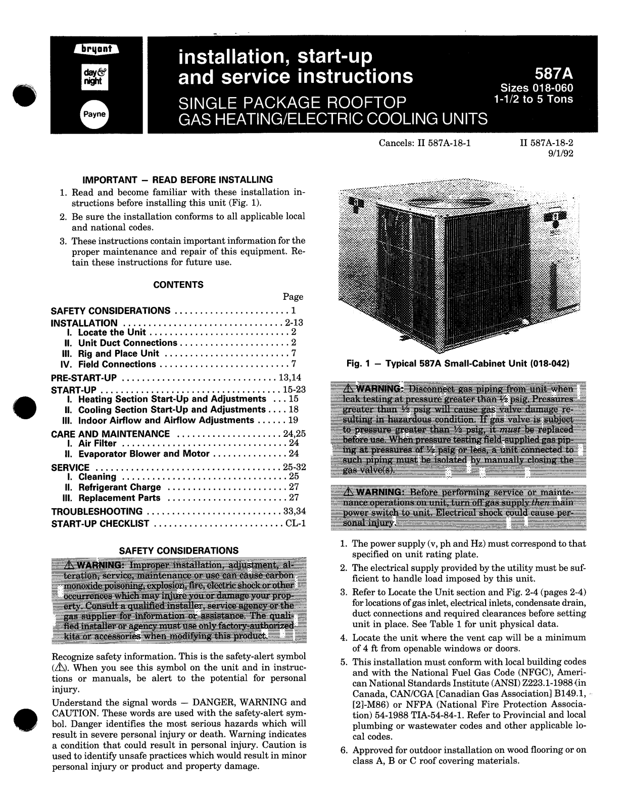 Bryant 587A User Manual