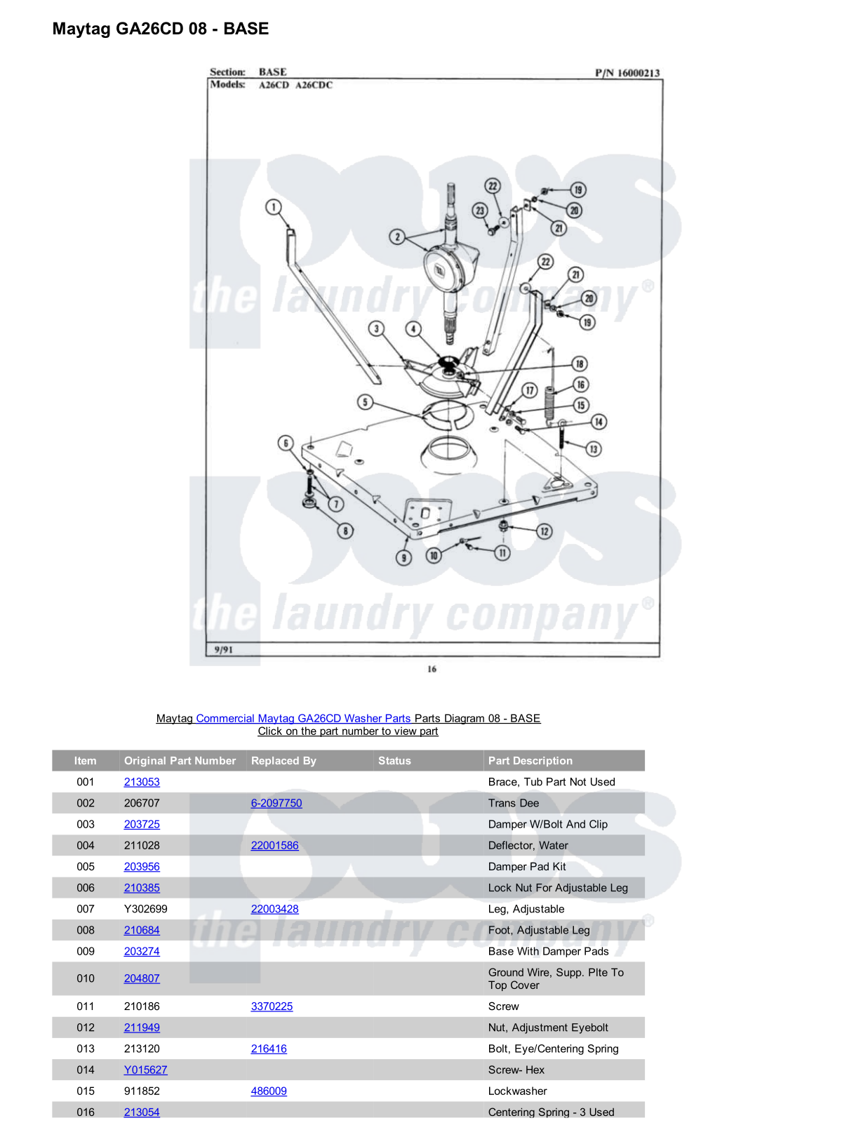 Maytag GA26CD Parts Diagram