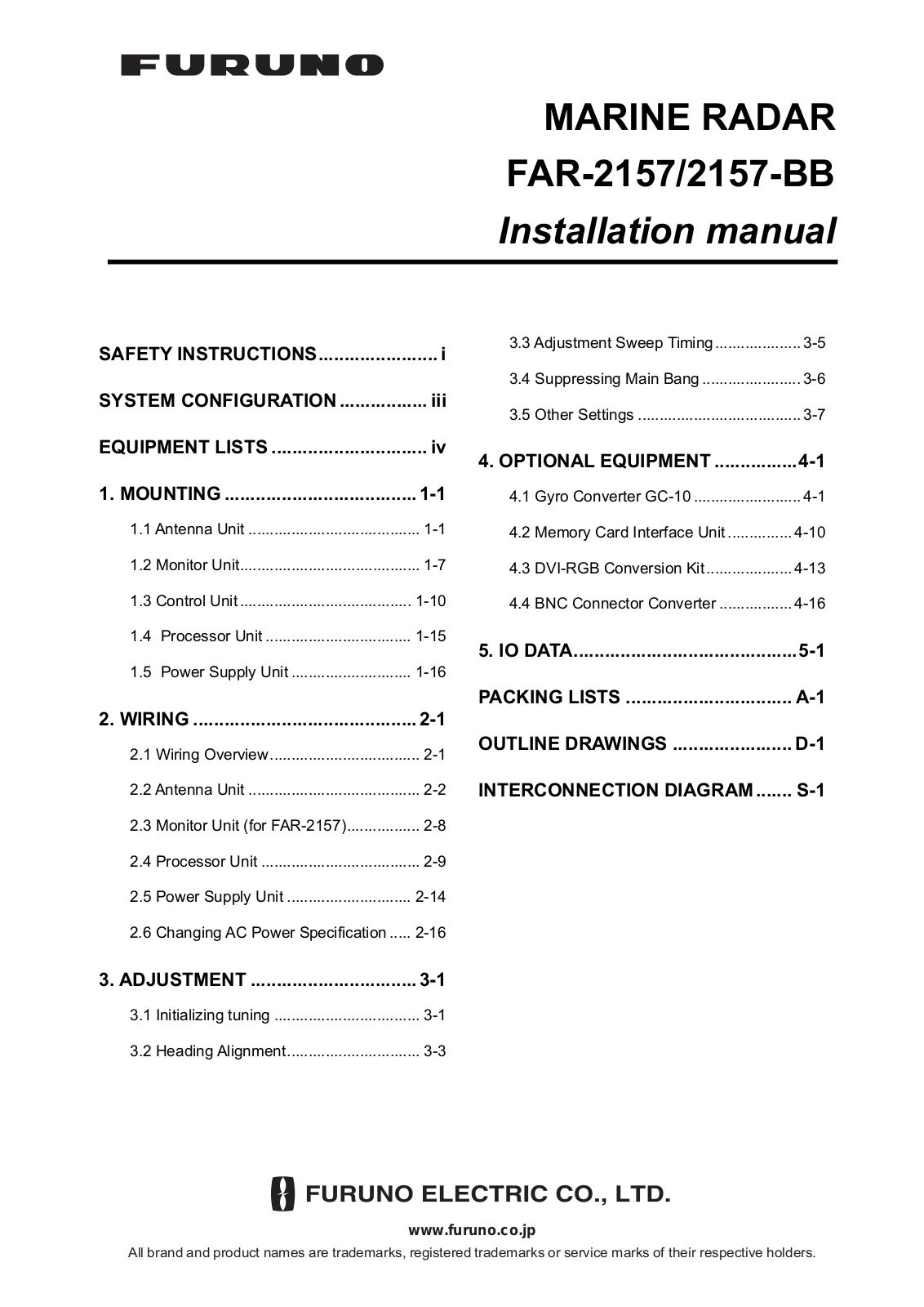 Furuno FAR-2157 User Manual