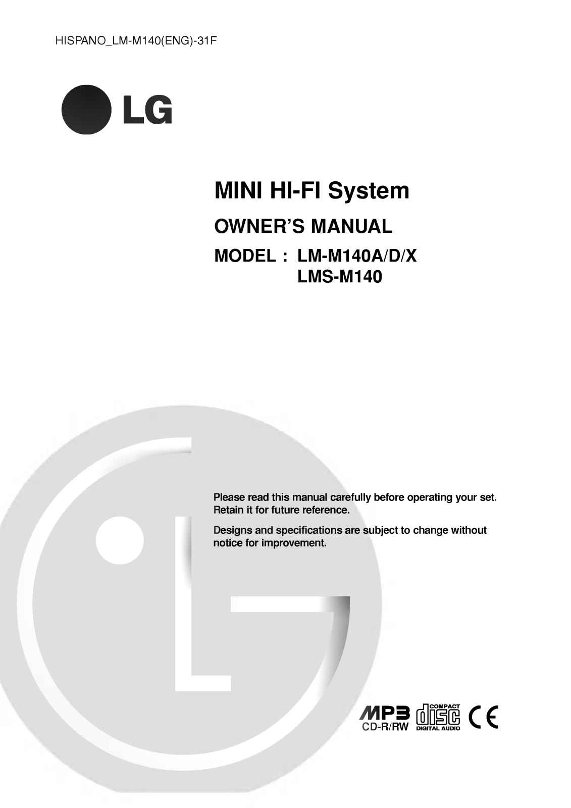 LG LM-M140A Owner’s Manual