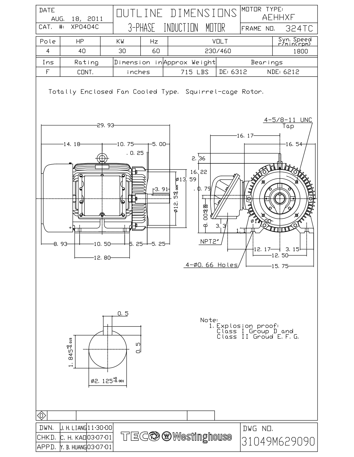 Teco XP0404C Reference Drawing