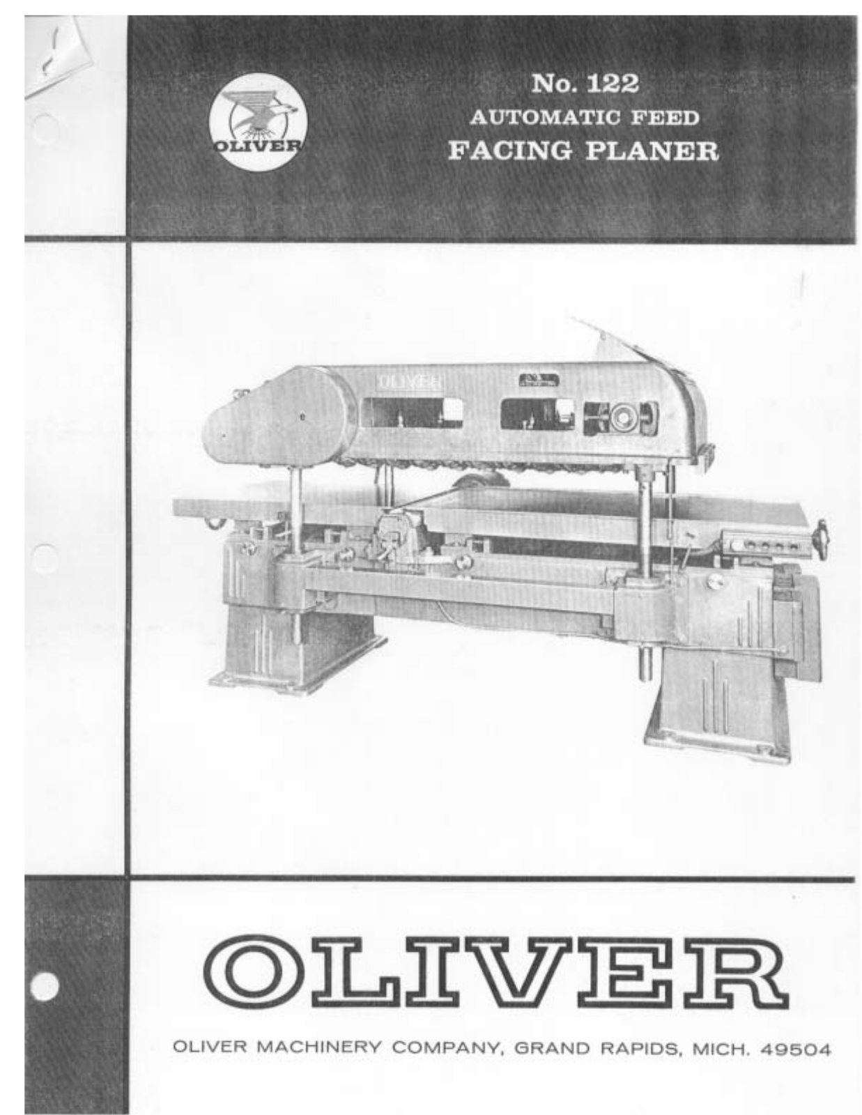 Oliver Machinery No. 122 Automatic Feed Facing Machine Planers - ManualMachine.com