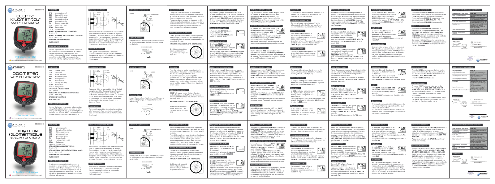 imperii electronics Odometer with 14 Functions Instruction Manual