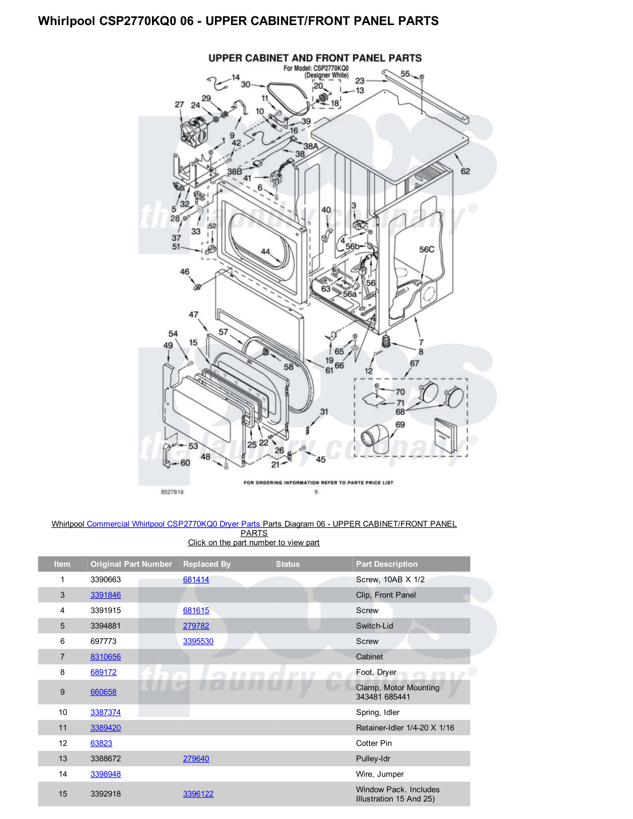 Whirlpool CSP2770KQ0 Parts Diagram