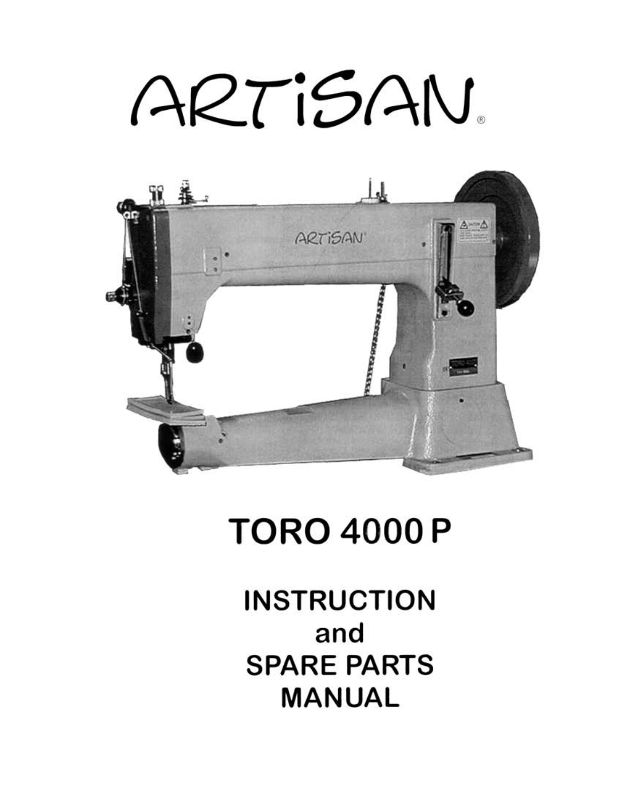ARTISAN TORO 4000P PARTS & INSTRUCTIONS - ManualMachine.com