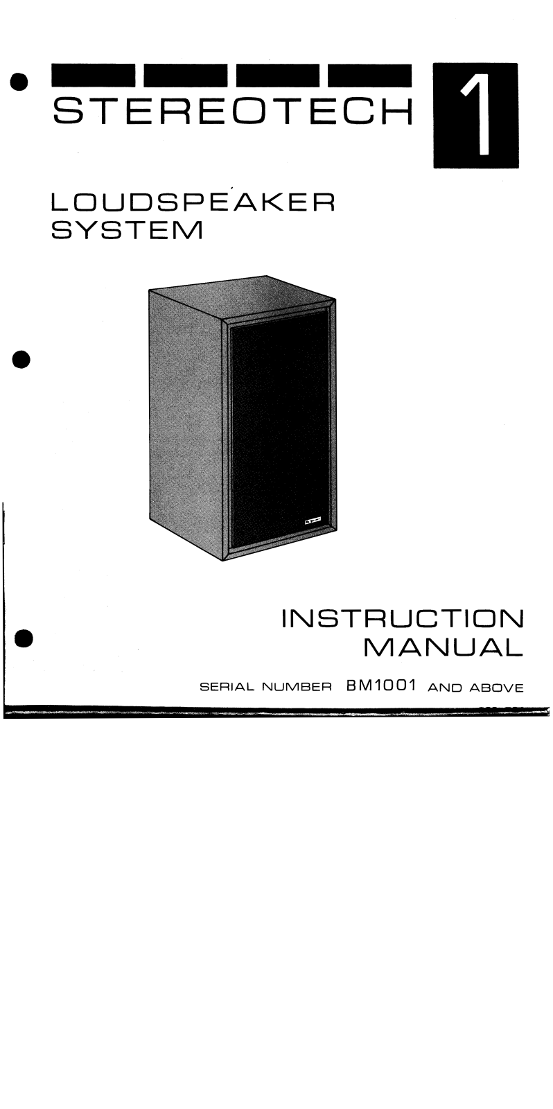 McIntosh Stereotech-1 Service manual