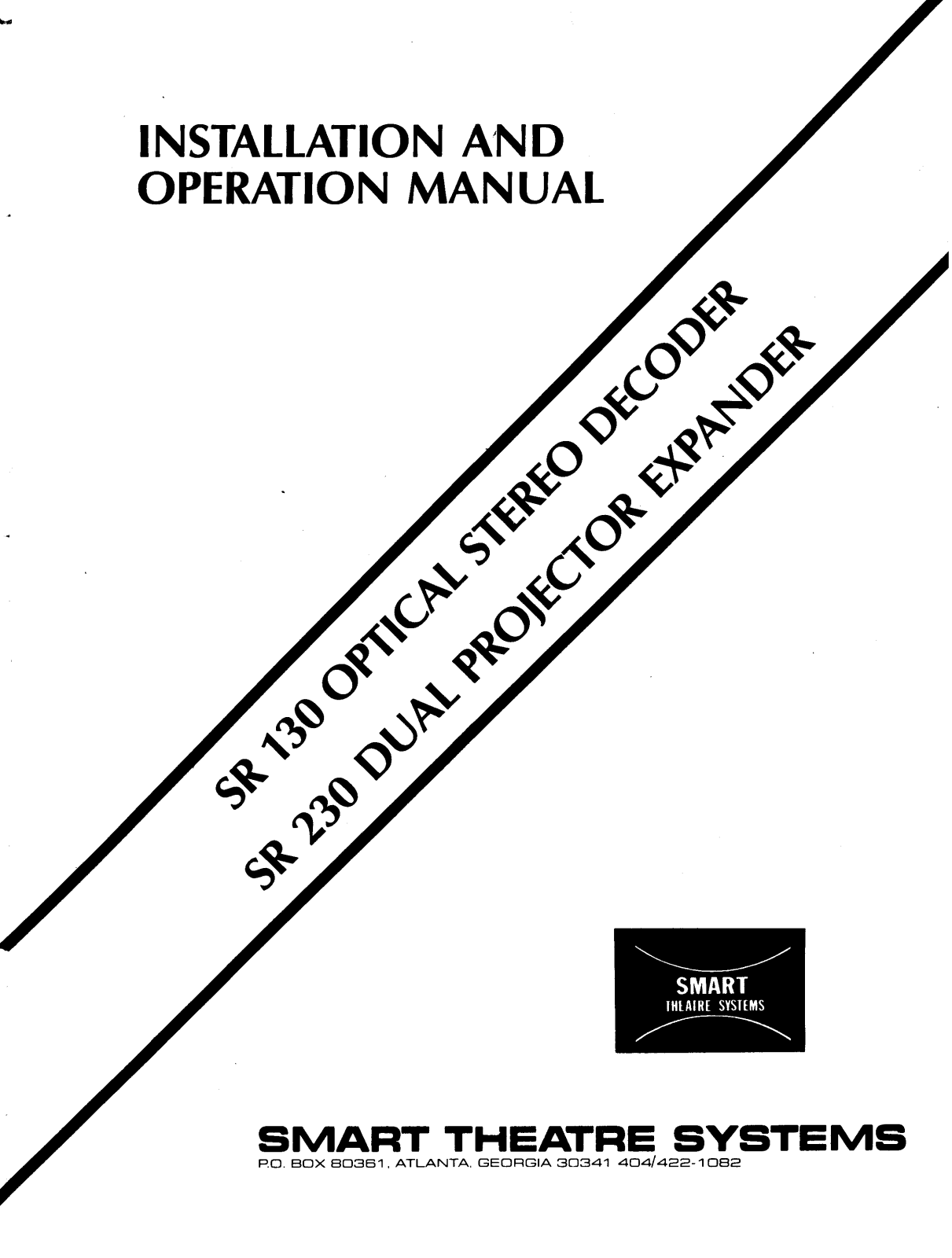 Smart SR 130, SR 230 OPERATION MANUAL