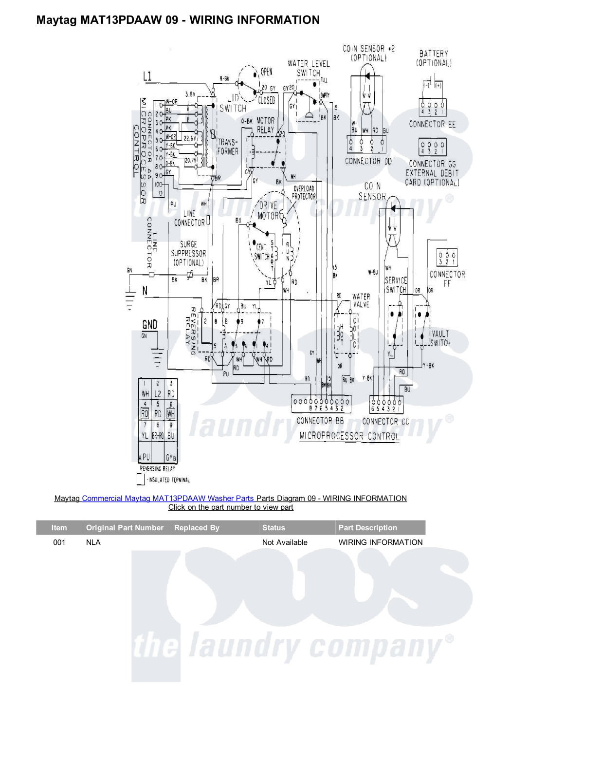 Maytag MAT13PDAAW Parts Diagram