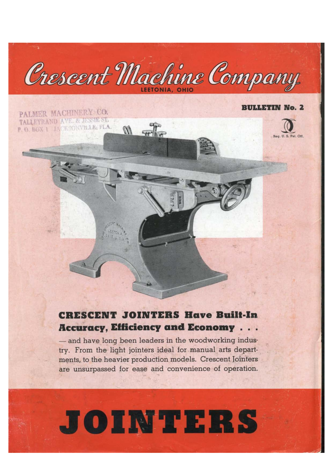 Crescent Machine Crescent Jointers - Bulletin No. 2 Jointers - ManualMachine.com