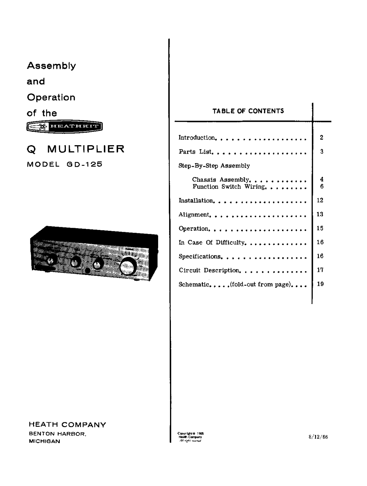 Heathkit gd 125 schematic