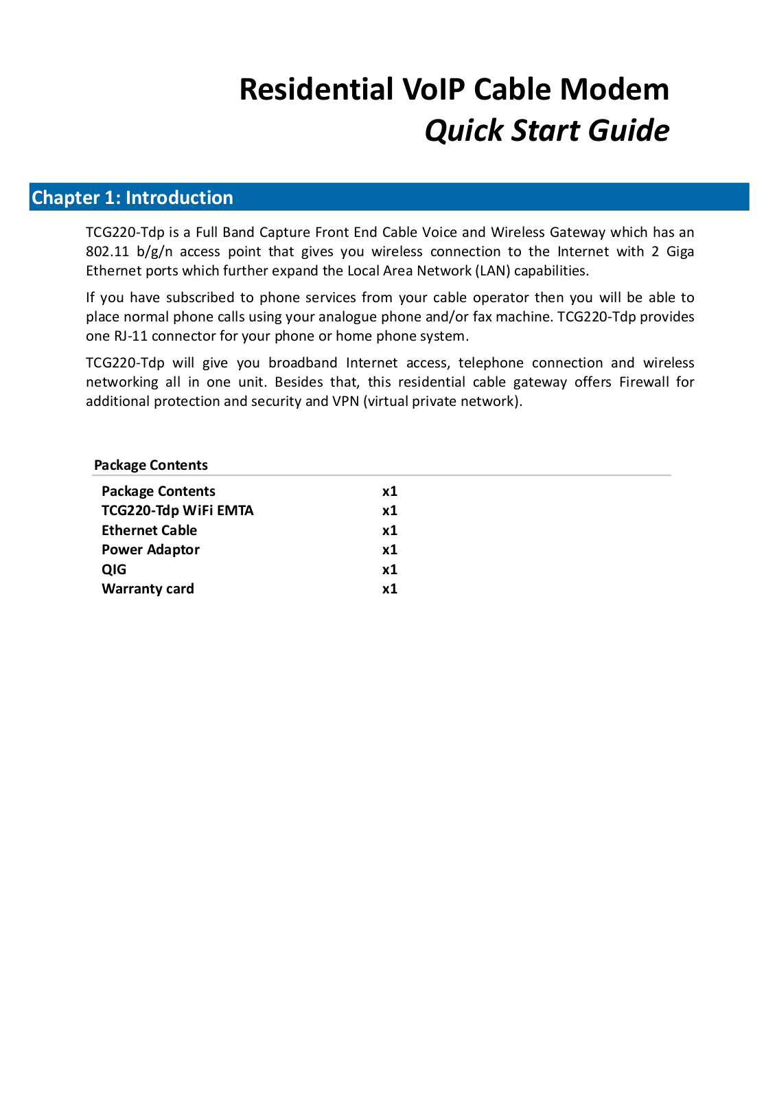 Askey Computer TCG220 User Manual