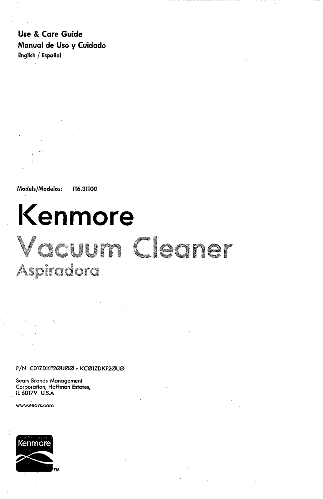 Kenmore 11631100902 Owner’s Manual