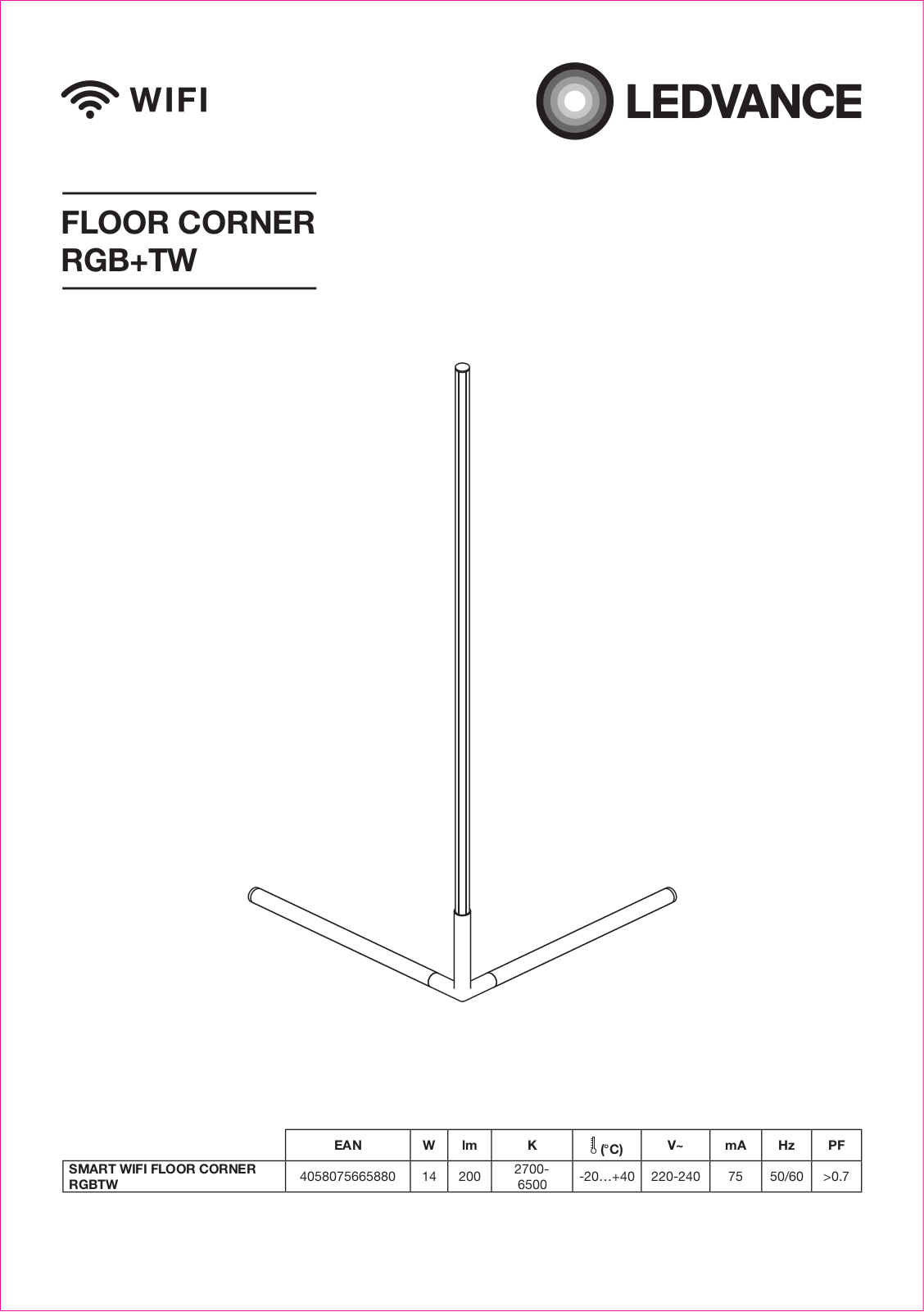 Ledvance FLOOR CORNER RGB+TW User manual - ManualMachine.com