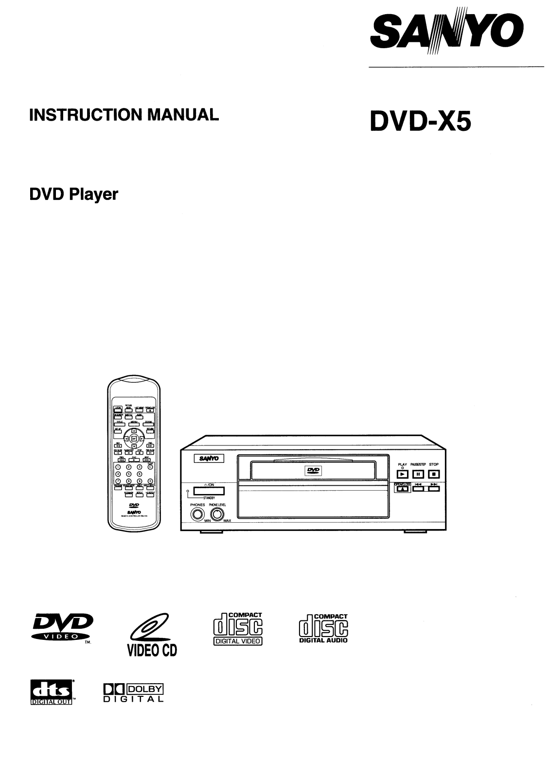 Sanyo DVD-X5 User Manual