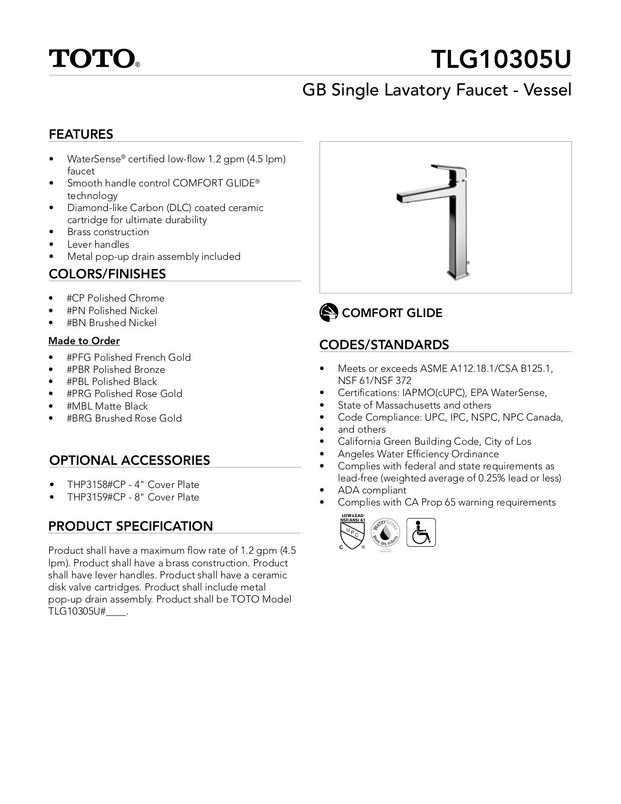 TOTO SBSA1667 Specifications - ManualMachine.com