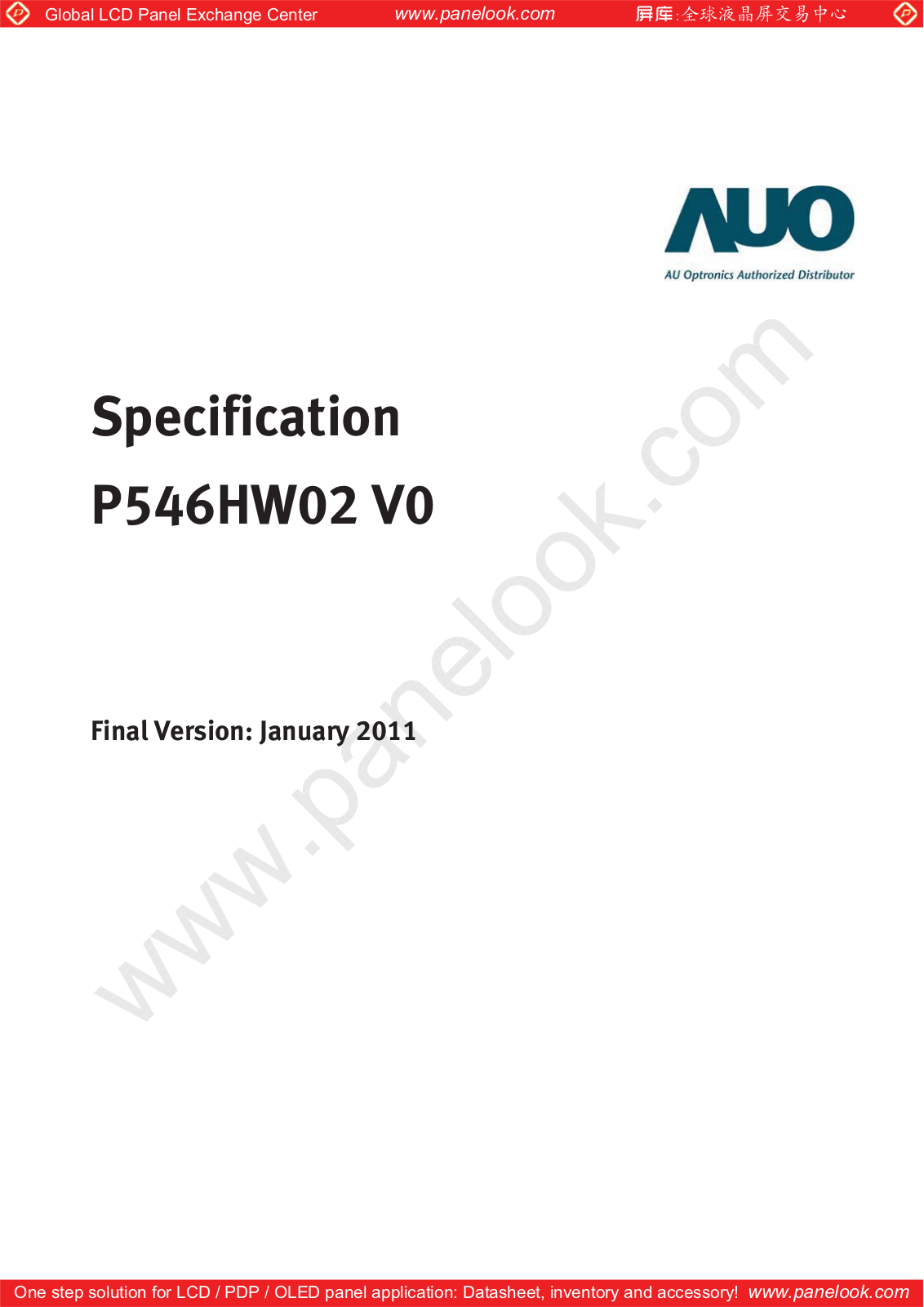 AUO P546HW02 V0 Specification