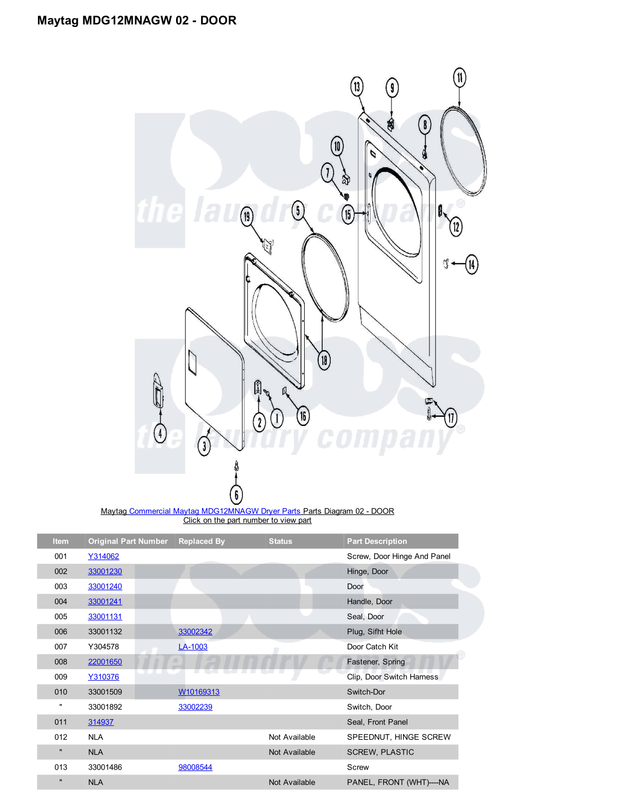 Maytag MDG12MNAGW Parts Diagram