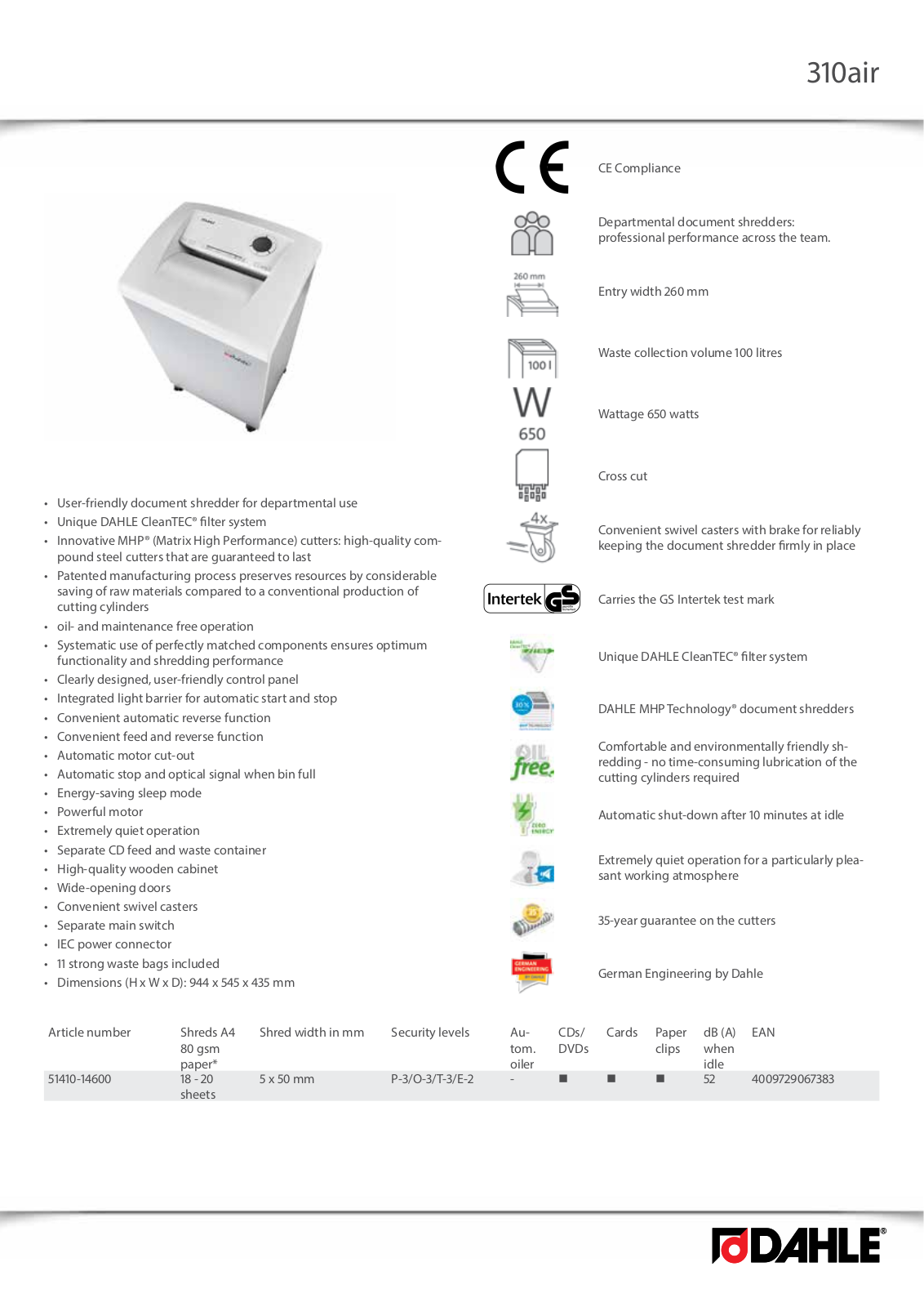 Dahle 310air User Manual