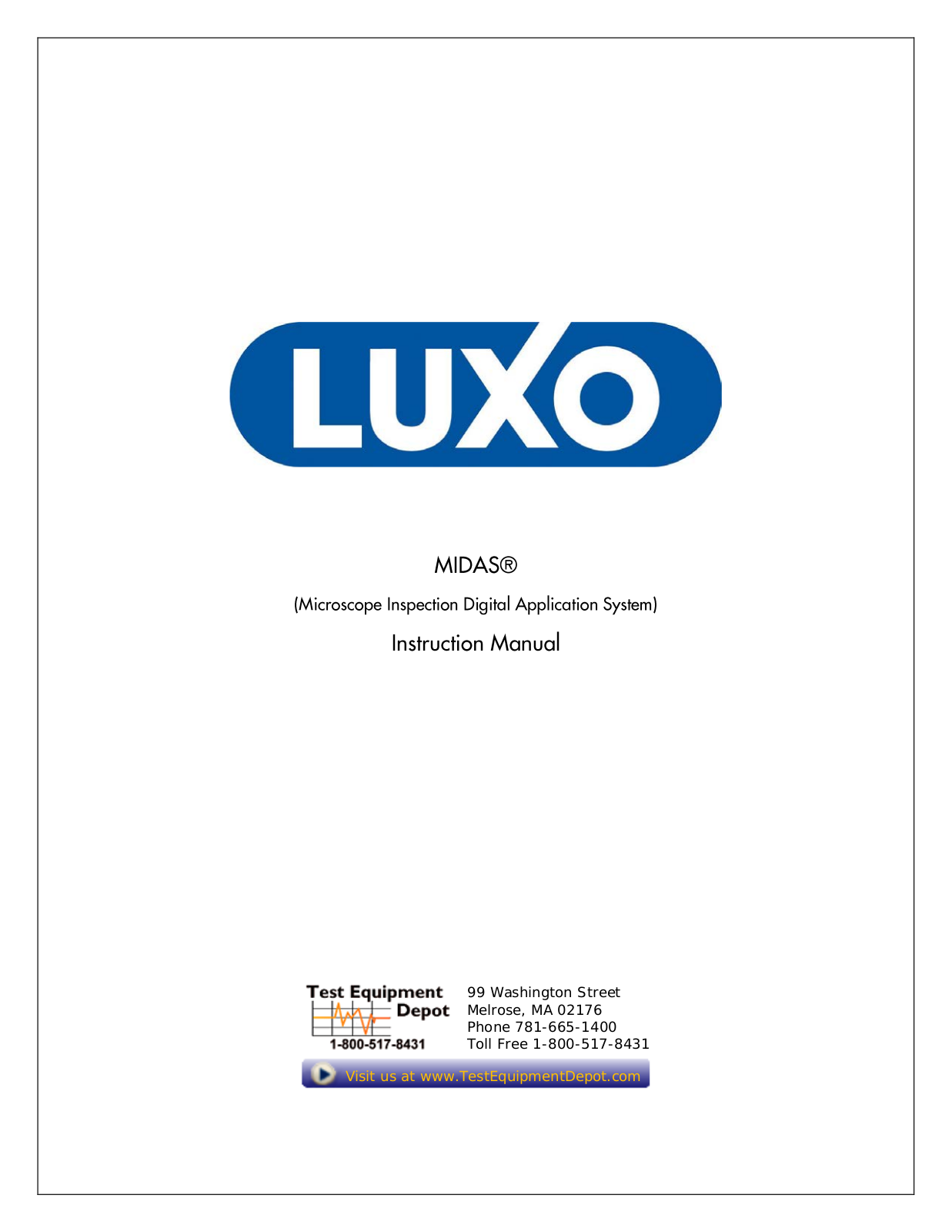 LUXO MIDAS Instruction Manual