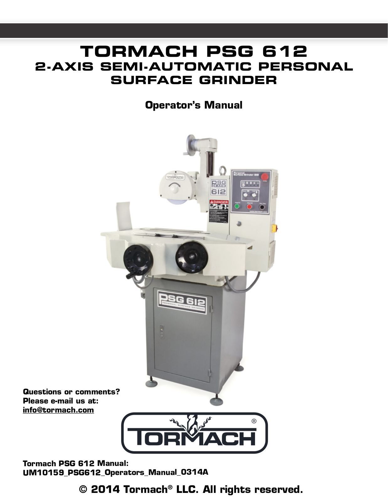 tormach PSG 612 Operators Manual