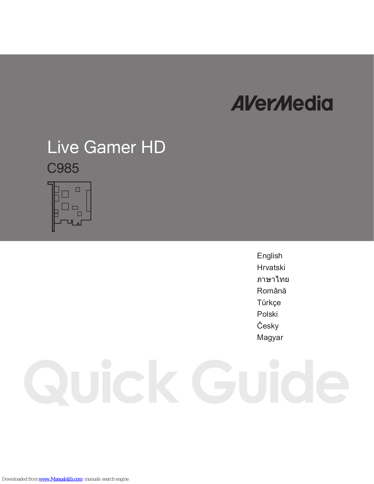 Avermedia C985 Quick Manual