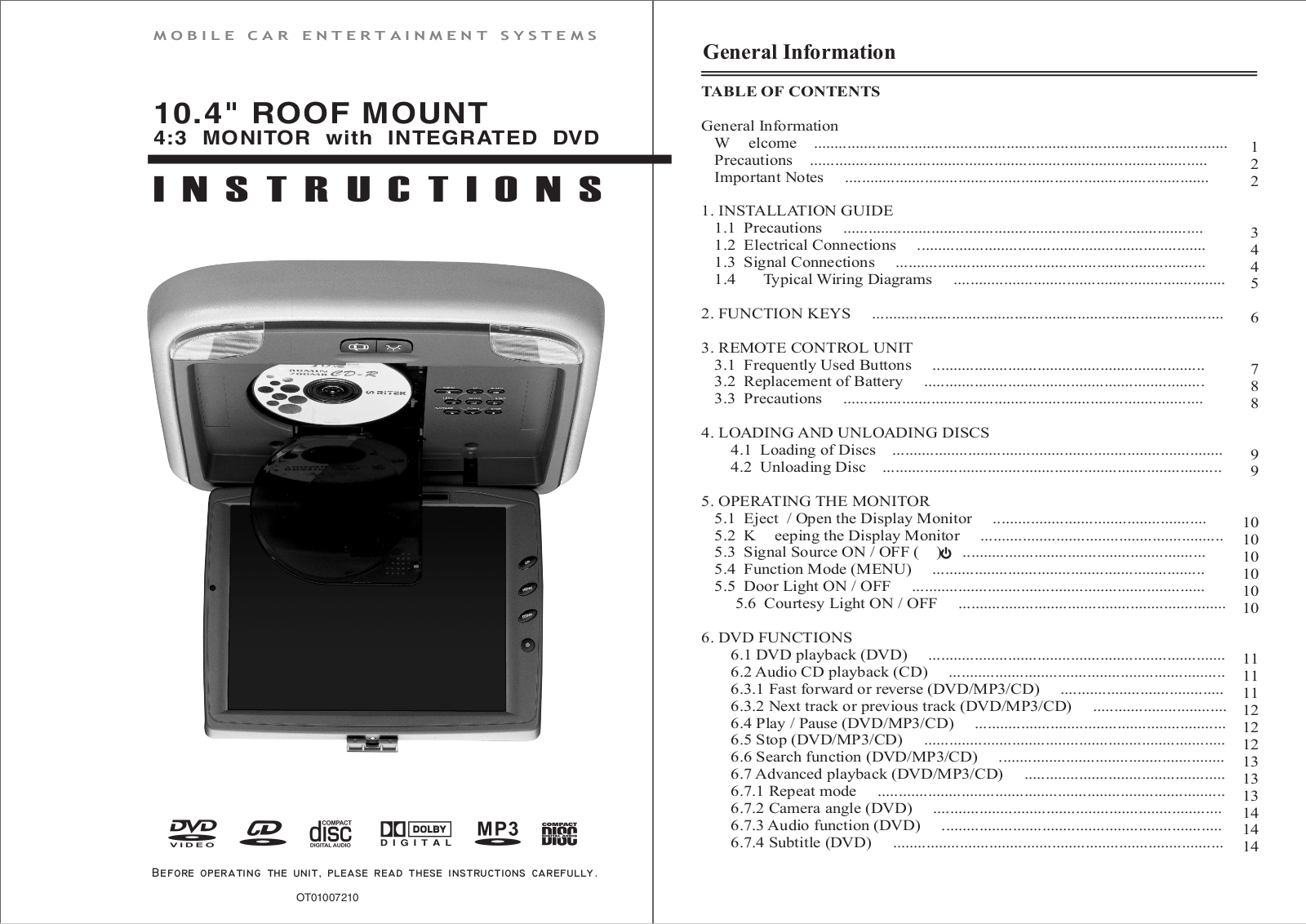 Rosen RE1043D User Manual