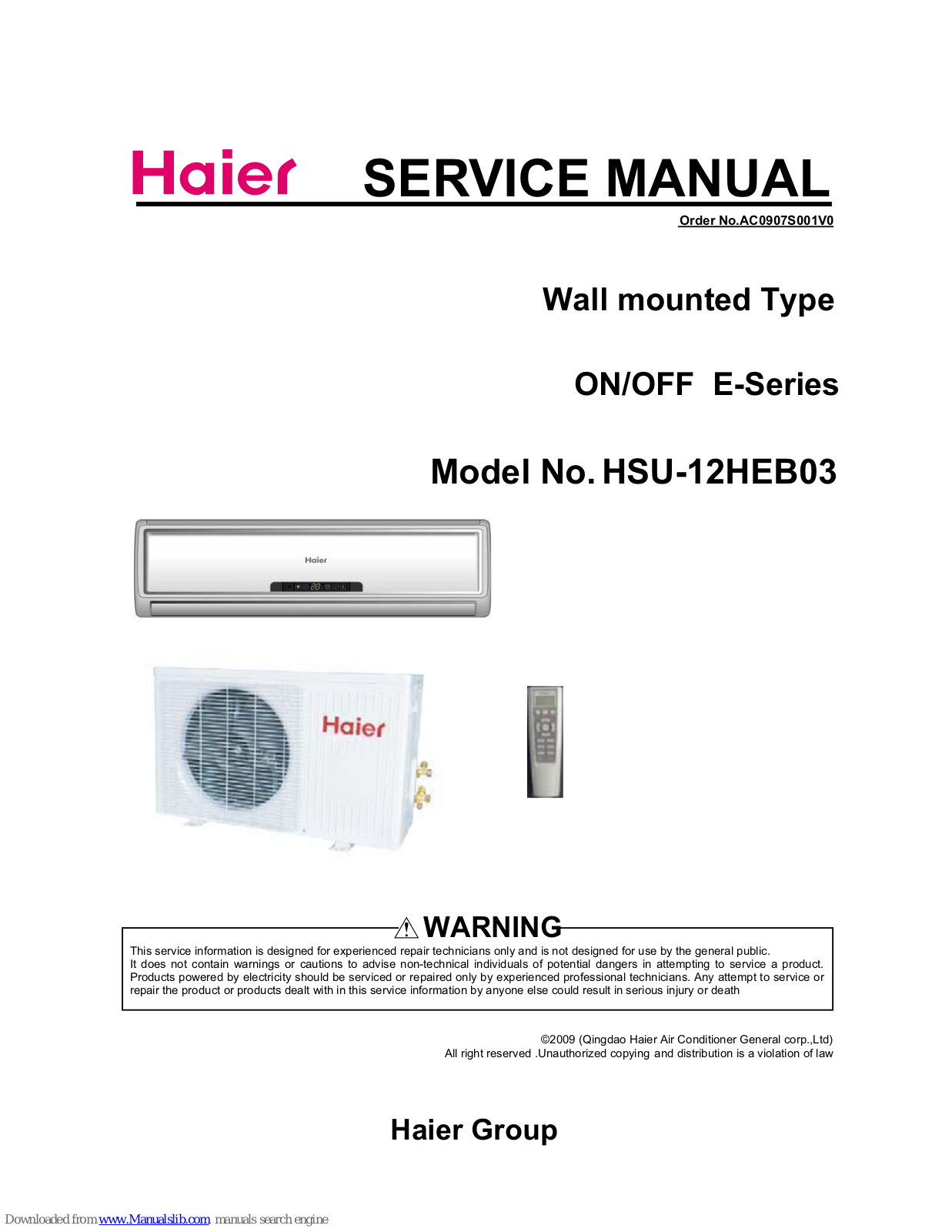 Haier HSU-12HEB03 - annexe 1 User Manual