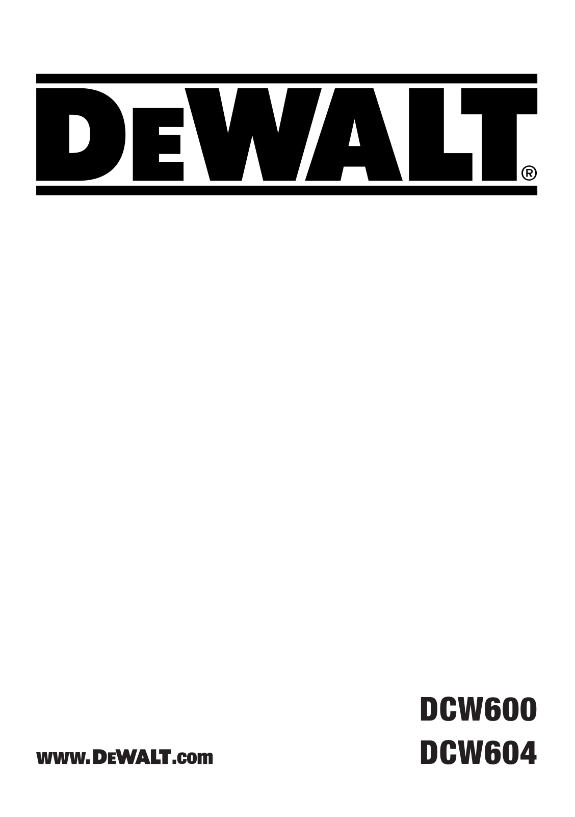 DeWalt DCW604NT Service Manual