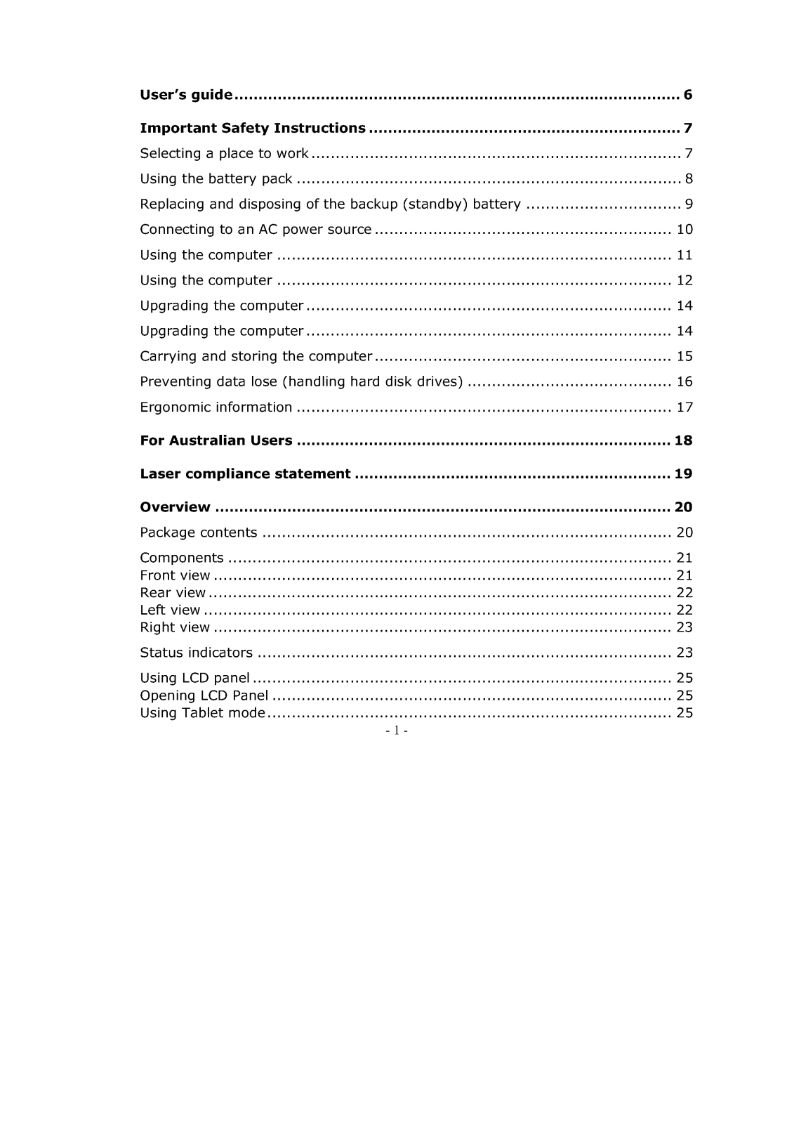 LG LT20-1 Owner's Manual