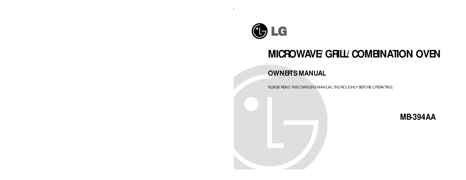 LG MB-394AA, HMB-394AA User Manual