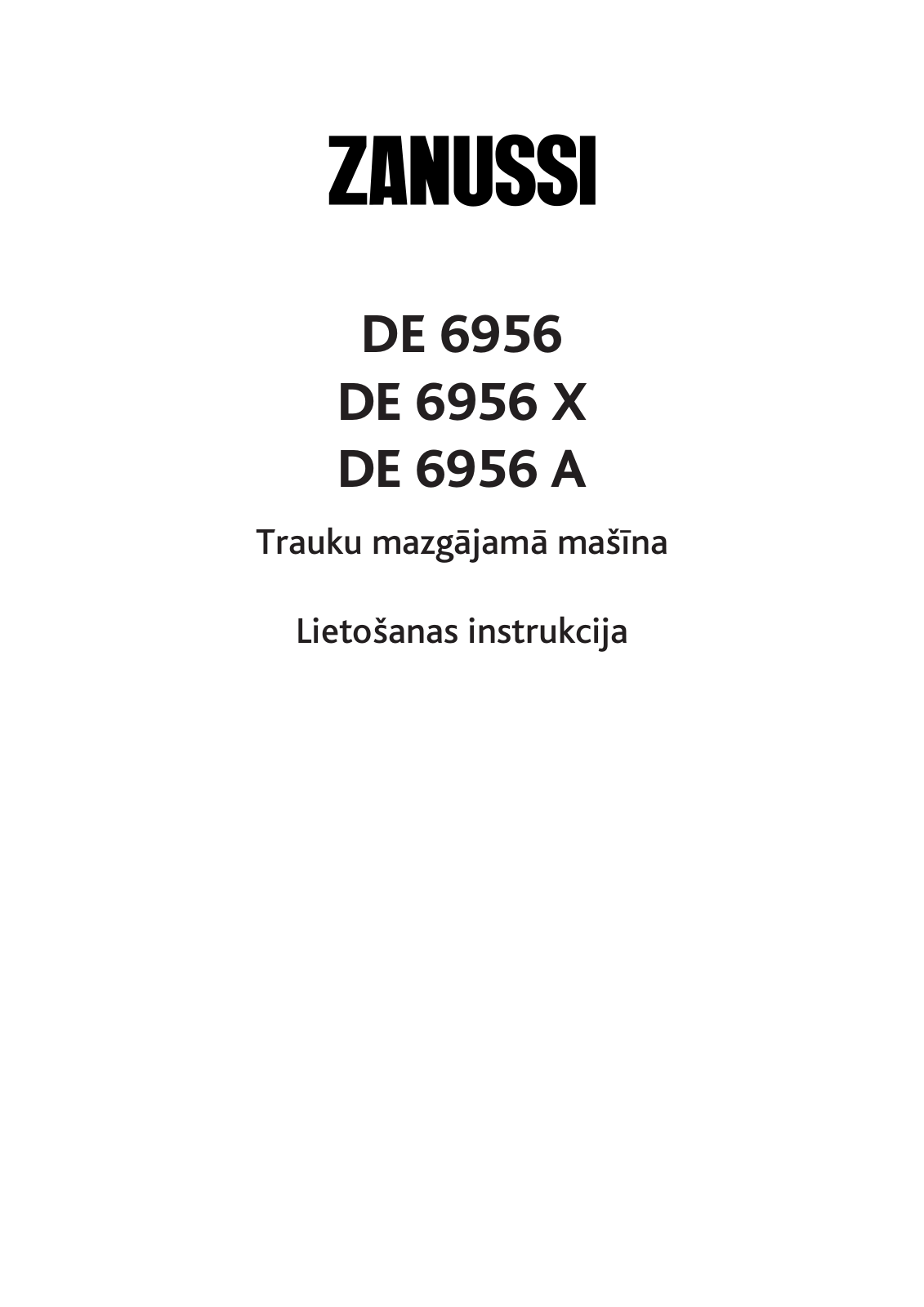 Zanussi DE6956X User Manual